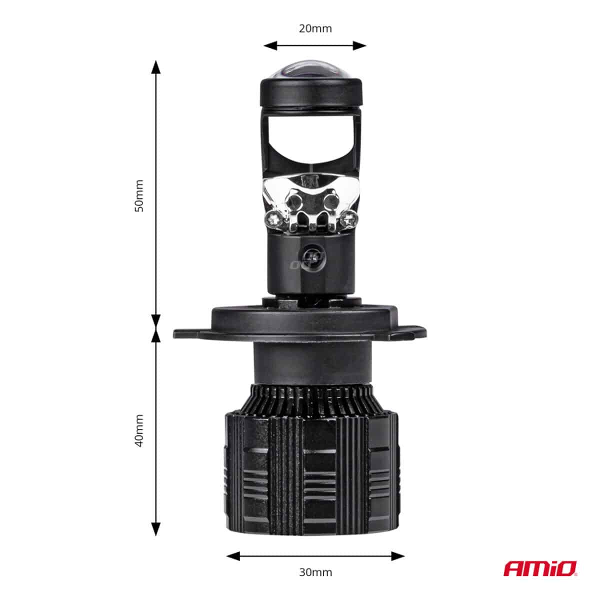 ΛΑΜΠΕΣ H4 PL-LENS SERIES 9>36V 60W 5.000K 3.800lm LED 2x4575 SMD CAN-BUS ΜΕ ΠΡΟΤΖΕΚΤΟΡΑ AMIO - 2 Τεμ. - Image 3