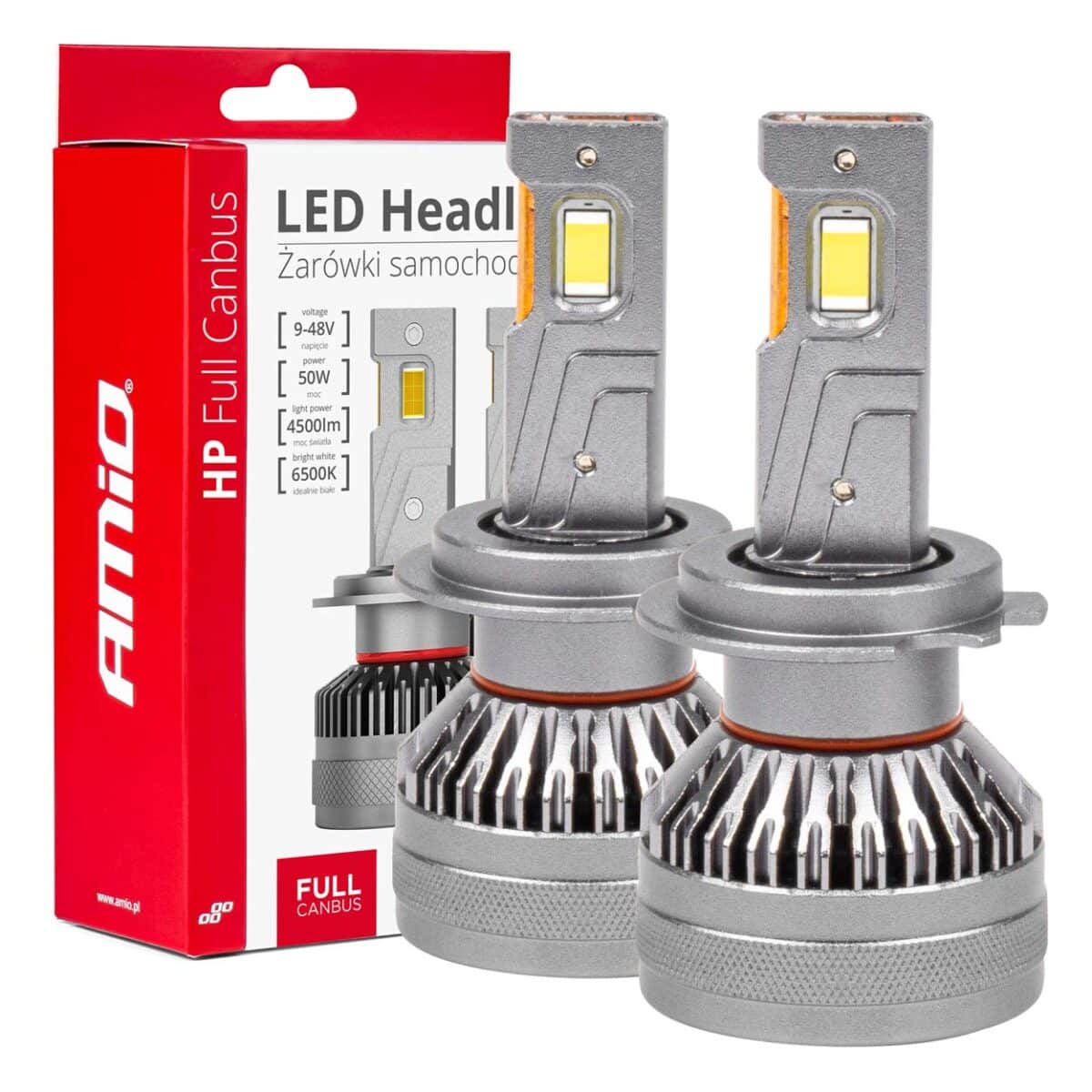 ΛΑΜΠΕΣ H7 9>48V 6.500K 4.500lm 50W HP SERIES LED CAN-BUS (ΜΕ ΨΥΚΤΡΑ AMIO - 2 Τεμ. - Image 1