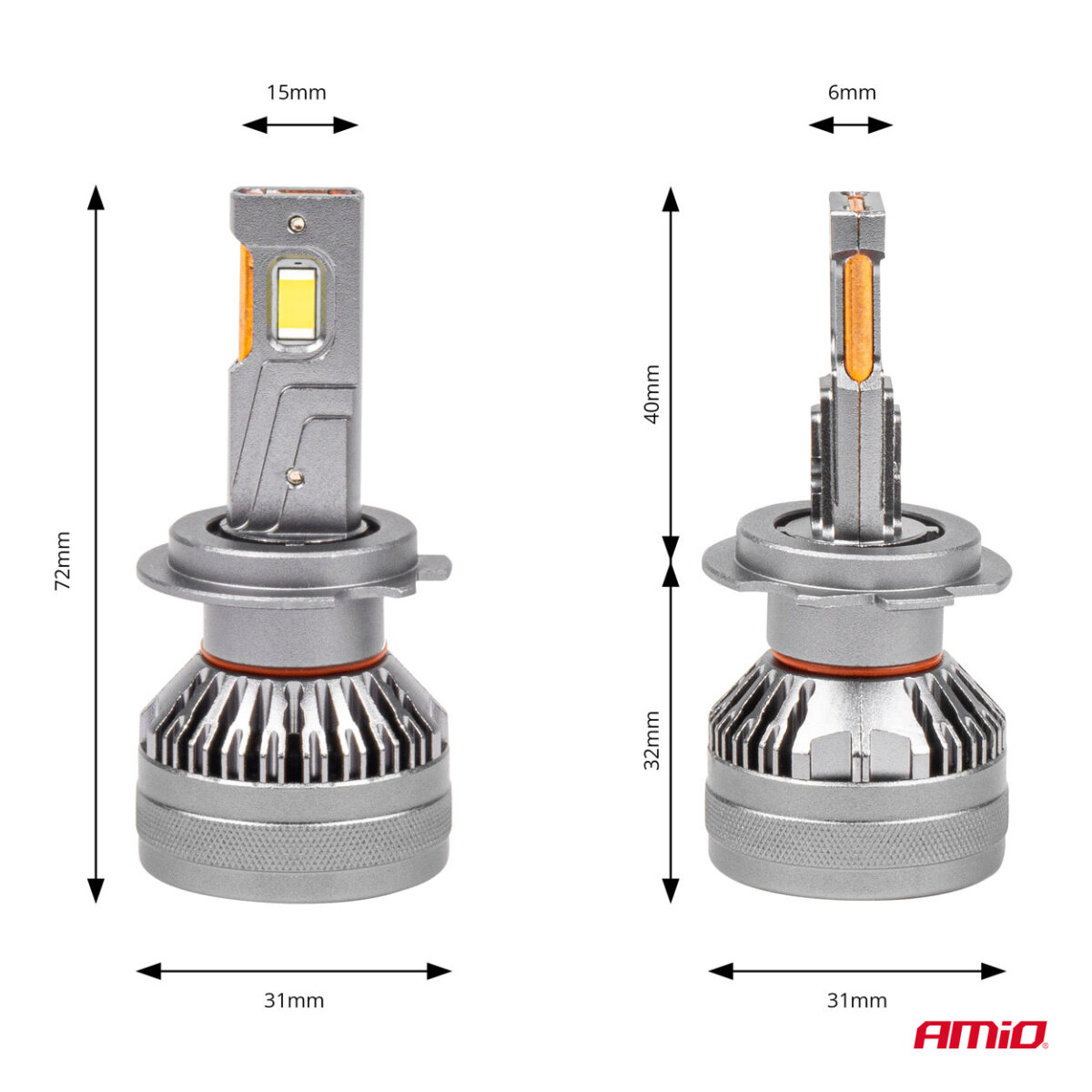 ΛΑΜΠΕΣ H7 9>48V 6.500K 4.500lm 50W HP SERIES LED CAN-BUS (ΜΕ ΨΥΚΤΡΑ AMIO - 2 Τεμ. - Image 2