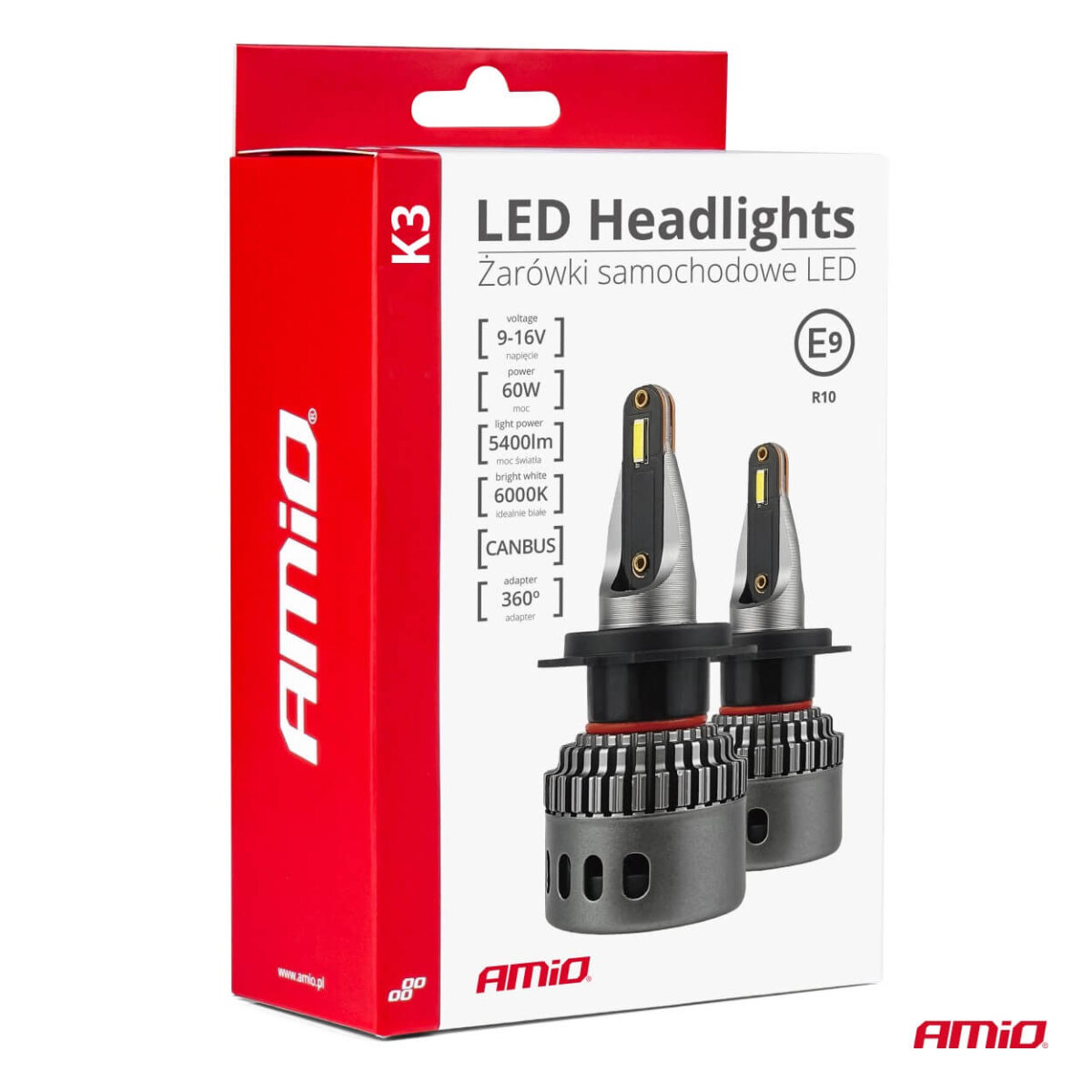 ΛΑΜΠΕΣ H7 9>16V 6.000K 5.400lm 60W K3 SERIES LED CAN-BUS(ΜΕ ΨΥΚΤΡΑ) AMIO - 2 Τεμ. - Image 4