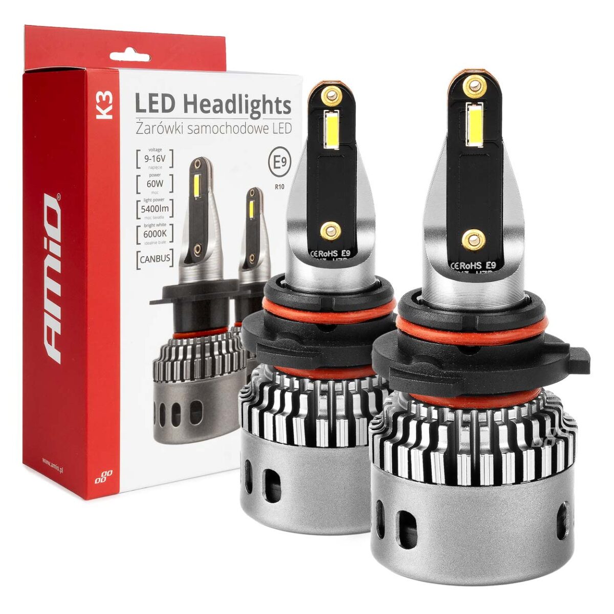 ΛΑΜΠΕΣ HB4 9006 9-16V 6.000K 5.400lm 60W K3 SERIES LED CAN-BUS ΜΕ ΨΥΚΤΡΑ AMIO - 2 ΤΕΜ. - Image 1