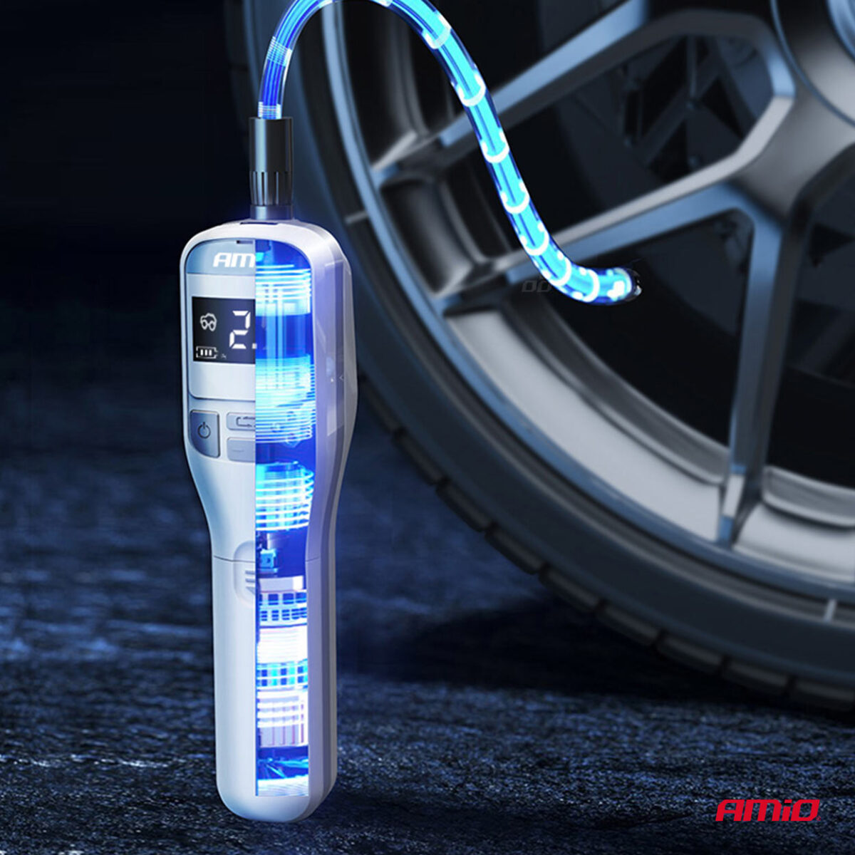 ΚΟΜΠΡΕΣΕΡ ΑΕΡΑ 7,4V 10bar/150psi 40W ΦΟΡΤΙΣΗ ΜΕ USB ΚΑΙ ΨΗΦΙΑΚΗ ΕΝΔΕΙΞΗ AMIO - 1 Τεμ. - Image 3