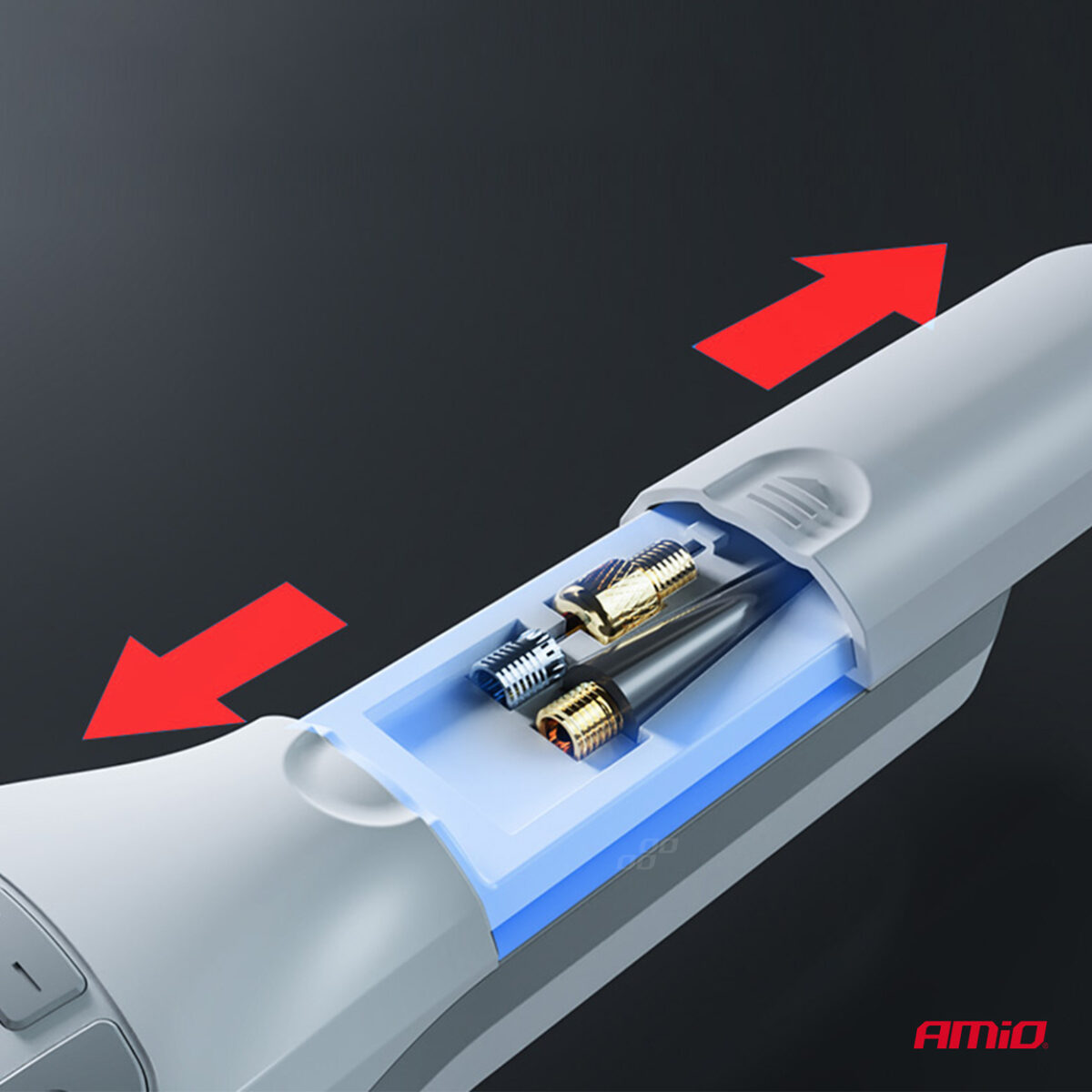 ΚΟΜΠΡΕΣΕΡ ΑΕΡΑ 7,4V 10bar/150psi 40W ΦΟΡΤΙΣΗ ΜΕ USB ΚΑΙ ΨΗΦΙΑΚΗ ΕΝΔΕΙΞΗ AMIO - 1 Τεμ. - Image 4