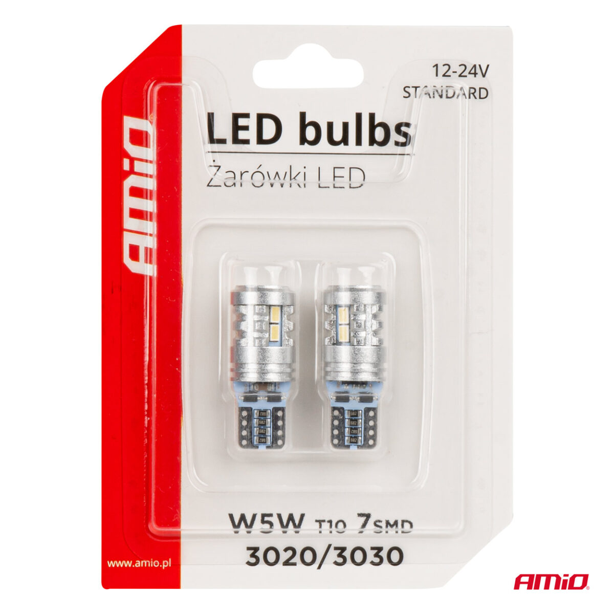 ΛΑΜΠΑΚΙΑ LED T10 W5W 12/24V LED 6x3020+1x3030SMD STANDARD ΛΕΥΚΑ ΑΜΙΟ - 2 ΤΕΜ. - Image 5