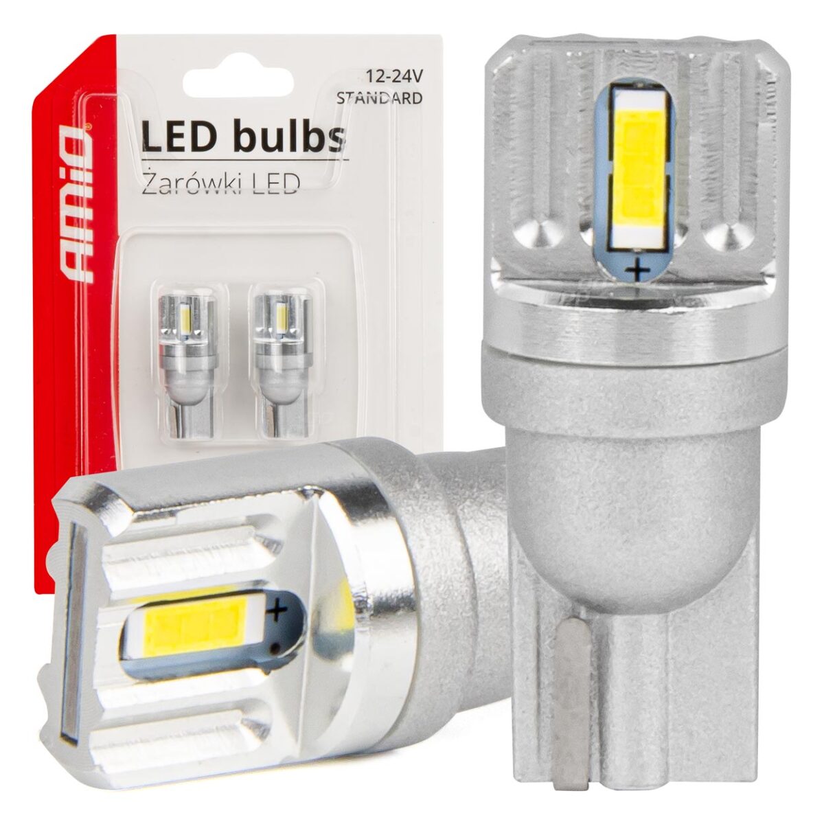 ΛΑΜΠΑΚΙΑ LED T10 W5W 12/24V LED 2x1860SMD STANDARD ΛΕΥΚΑ ΑΜΙΟ - 2 ΤΕΜ. - Image 1