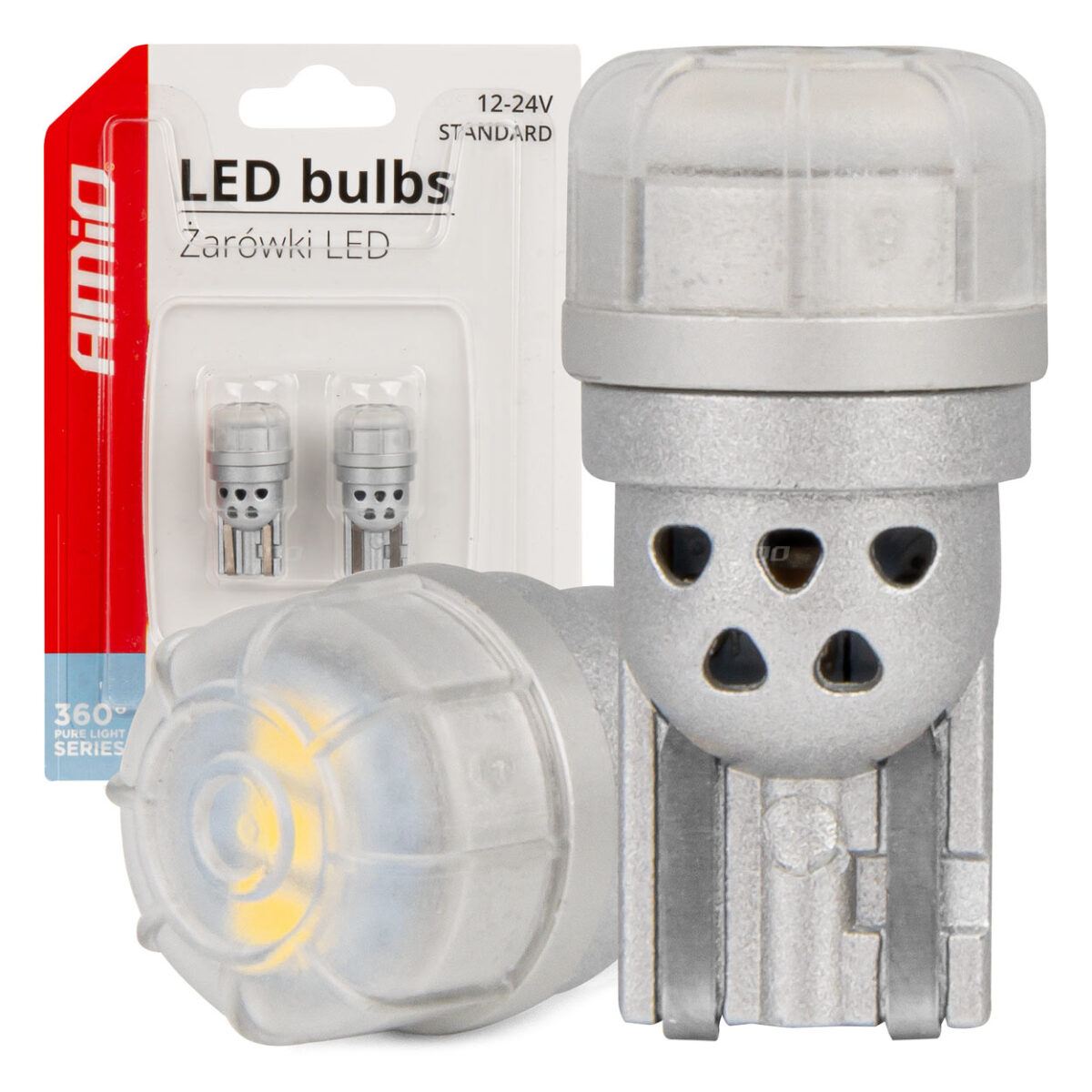 ΛΑΜΠΑΚΙΑ LED T10 W5W 12/24V 3x3020 SMD LED ΛΕΥΚΟ PURE LIGHT SERIES ΑΜΙΟ - 2 ΤΕΜ. - Image 1