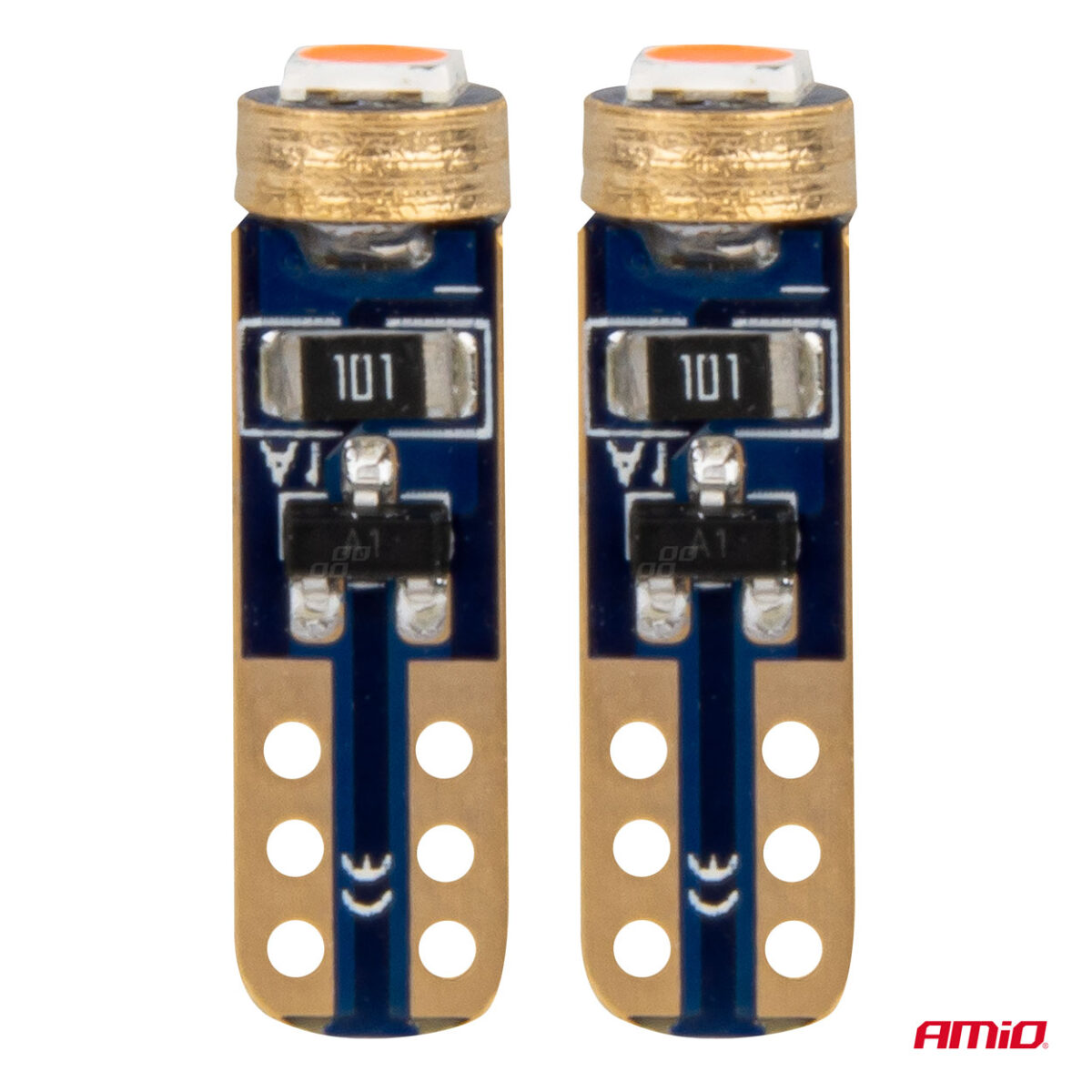 ΛΑΜΠΑΚΙΑ T5 W1W 12V 1SMD LED ΚΟΚΚΙΝΑ AMIO - 2 ΤΕΜ. - Image 2