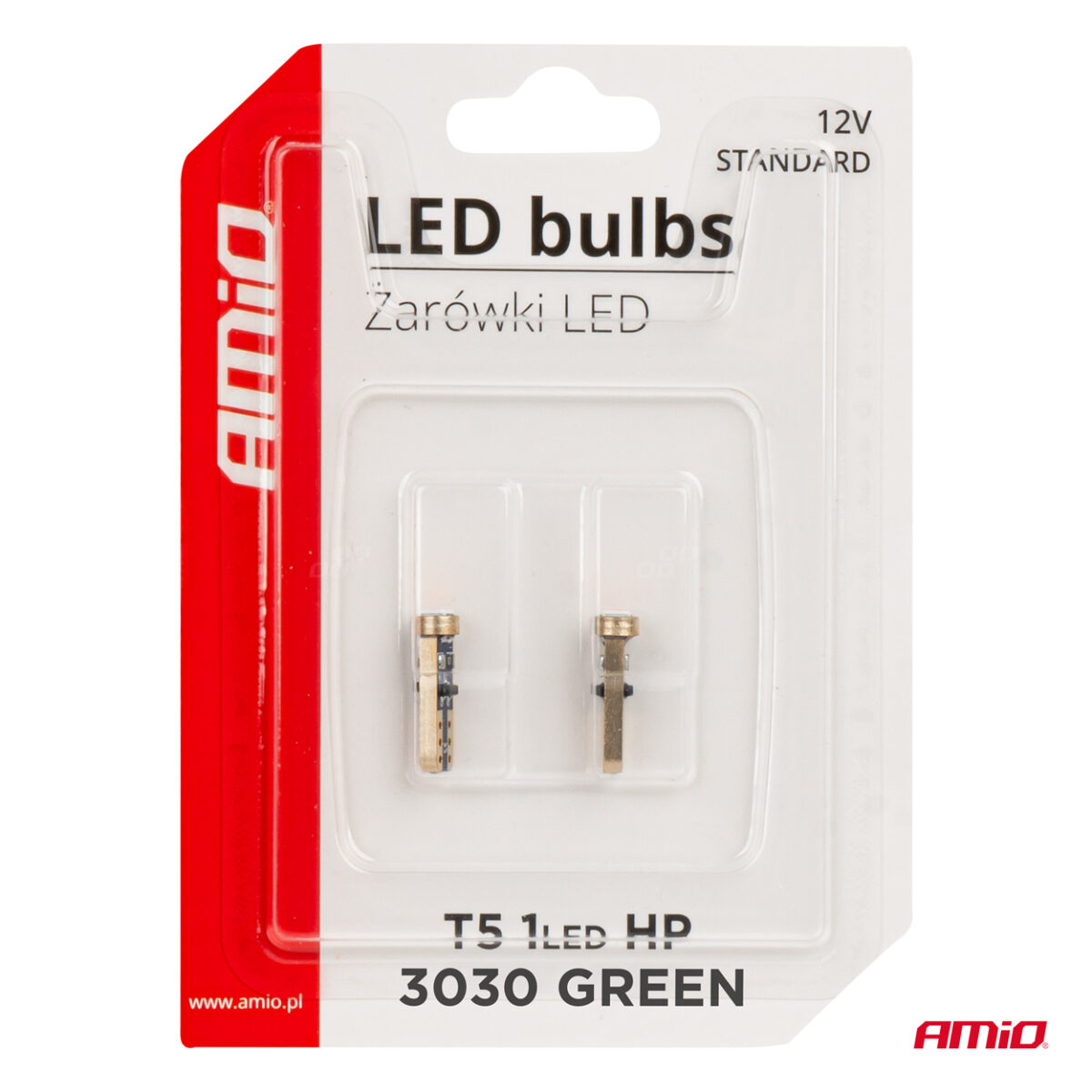 ΛΑΜΠΑΚΙΑ T5 W1W 12V 1SMD LED ΠΡΑΣΙΝΑ AMIO - 2 ΤΕΜ. - Image 5