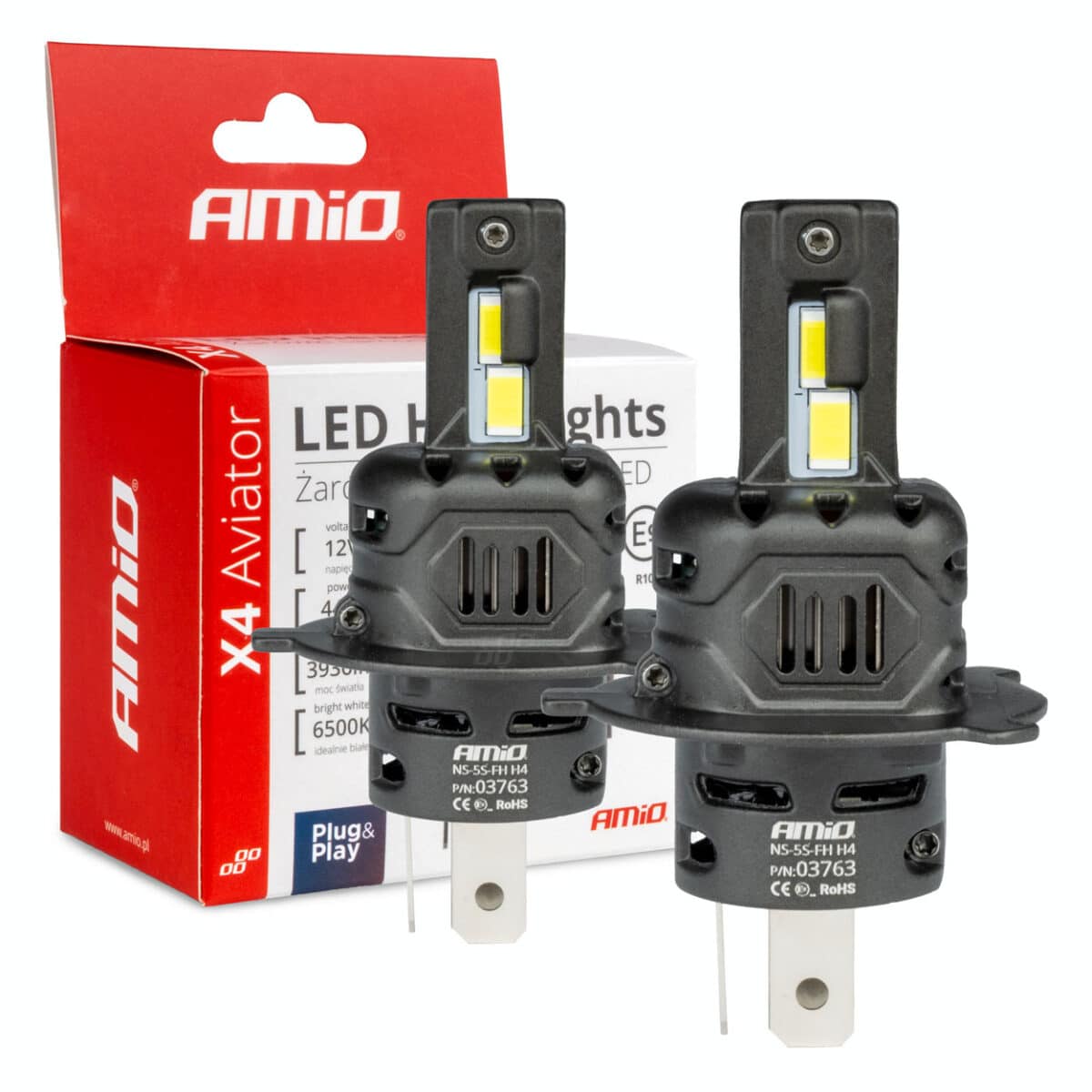 ΛΑΜΠΕΣ LED H4 12V 44W 6.500K 3.936lm CSP X4 SERIES AVIATOR PLUG & PLAY ΑΜΙΟ - 2 ΤΕΜ. - Image 1