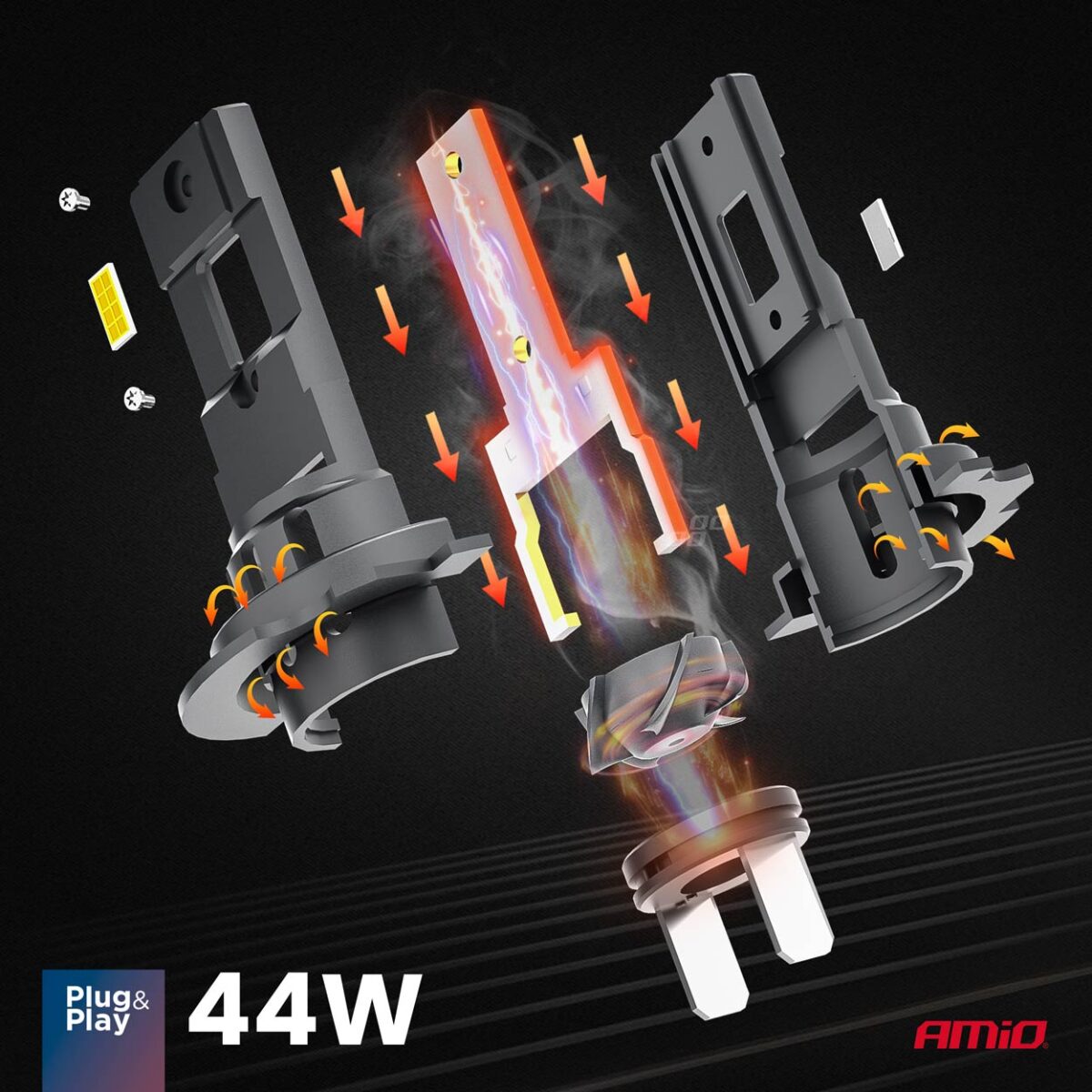 ΛΑΜΠΕΣ LED H7 12V 44W 6.500K 3.936lm CSP X4 SERIES AVIATOR PLUG & PLAY ΑΜΙΟ - 2 ΤΕΜ. - Image 2