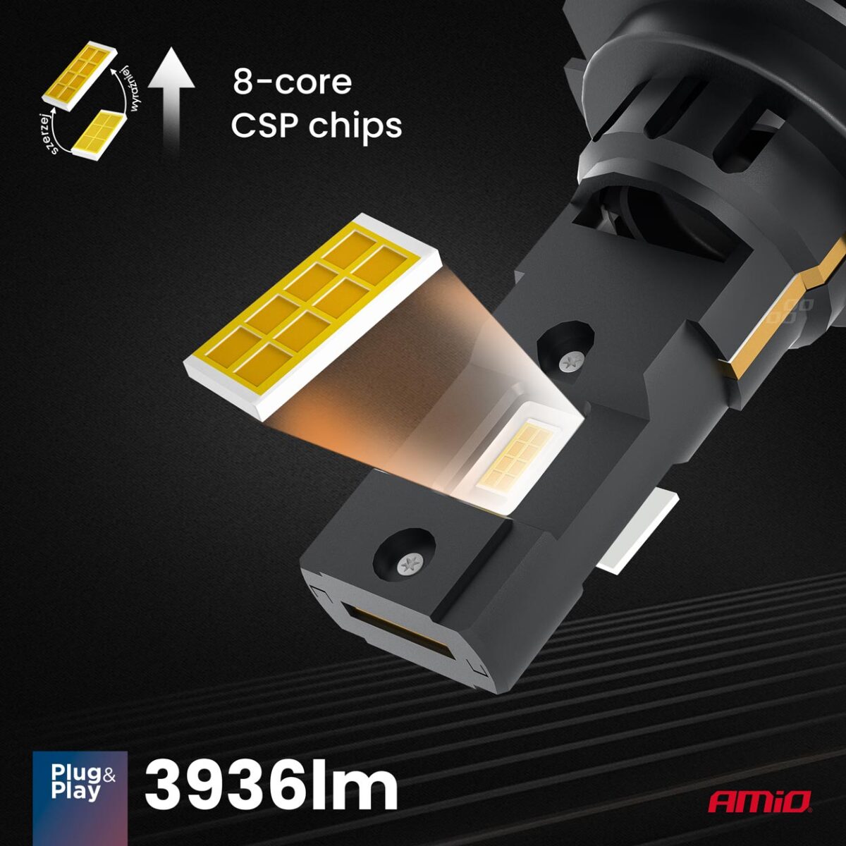 ΛΑΜΠΕΣ LED H7 12V 44W 6.500K 3.936lm CSP X4 SERIES AVIATOR PLUG & PLAY ΑΜΙΟ - 2 ΤΕΜ. - Image 4