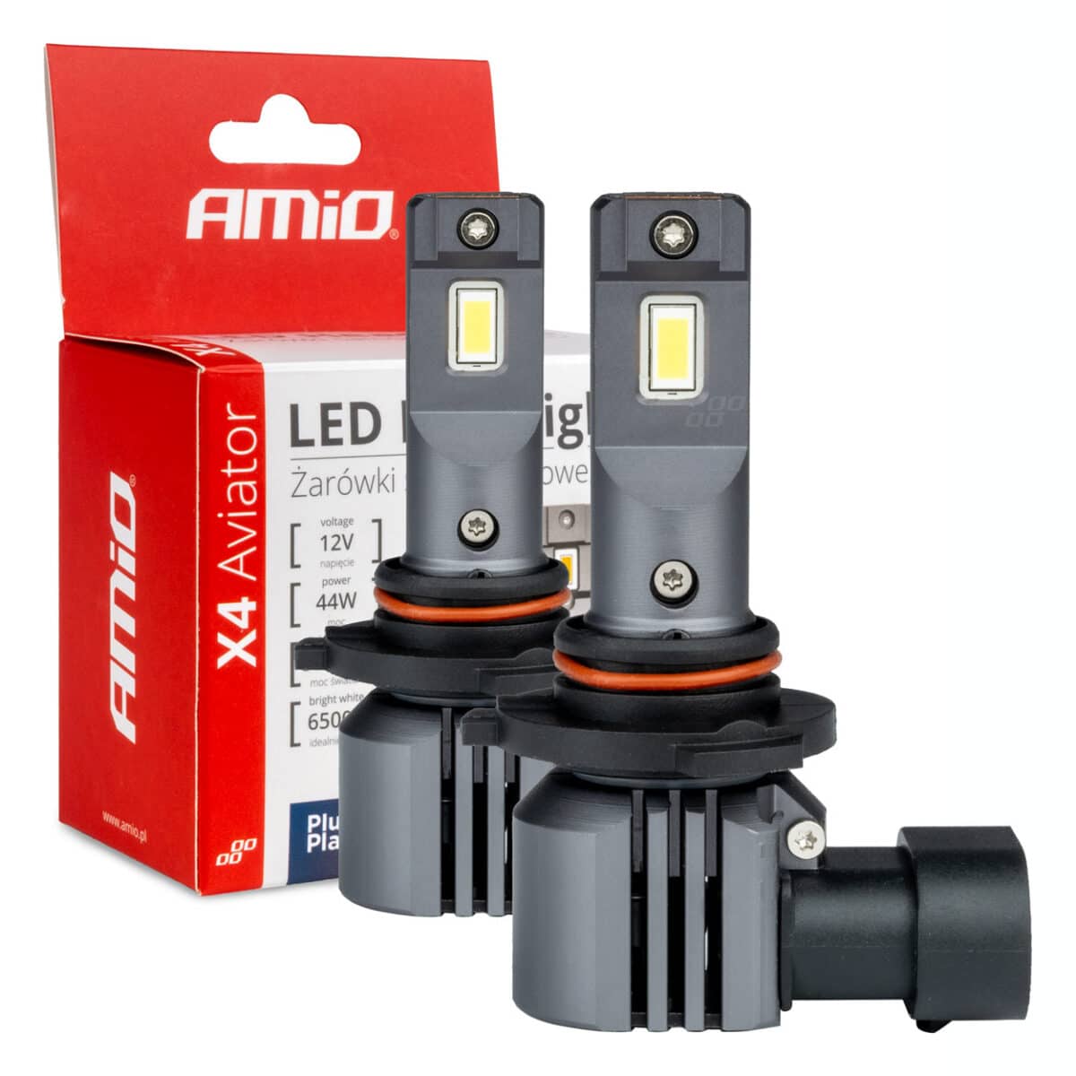 ΛΑΜΠΕΣ LED HB3 12V 44W 6.500K 3.936lm LED X4 SERIES AVIATOR PLUG & PLAY AMIO -  2 ΤΕΜ. - Image 1