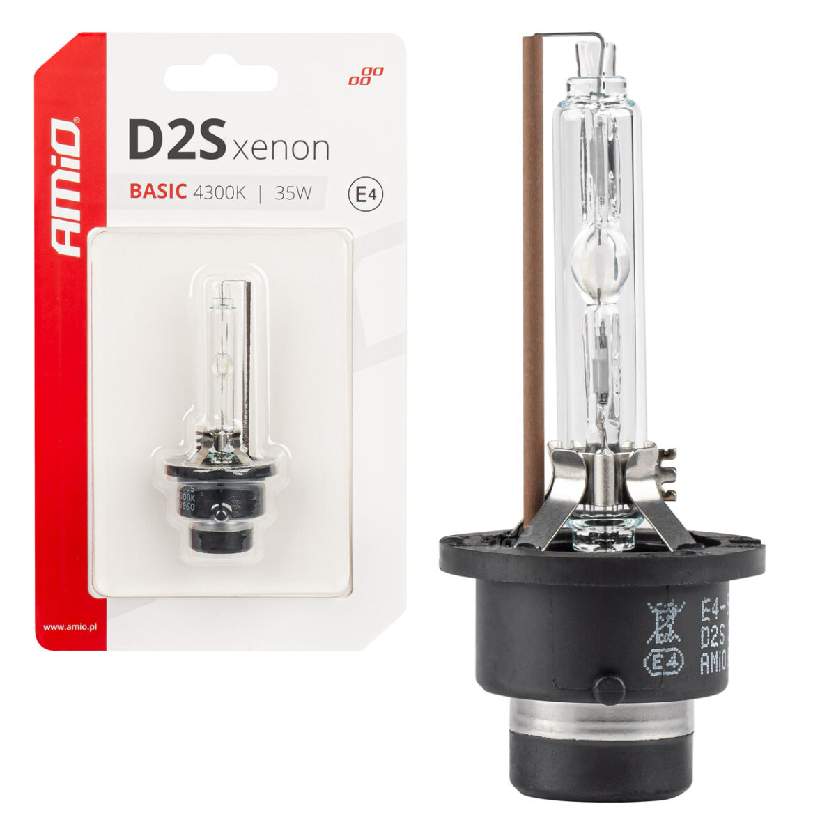 ΑΝΤΑΛΛΑΚΤΙΚΗ ΛΑΜΠΑ ΧΕΝΟΝ BASIC D2S 12V 4.300k 35W BLISTER CARD AMIO - 1 ΤΕΜ. - Image 1
