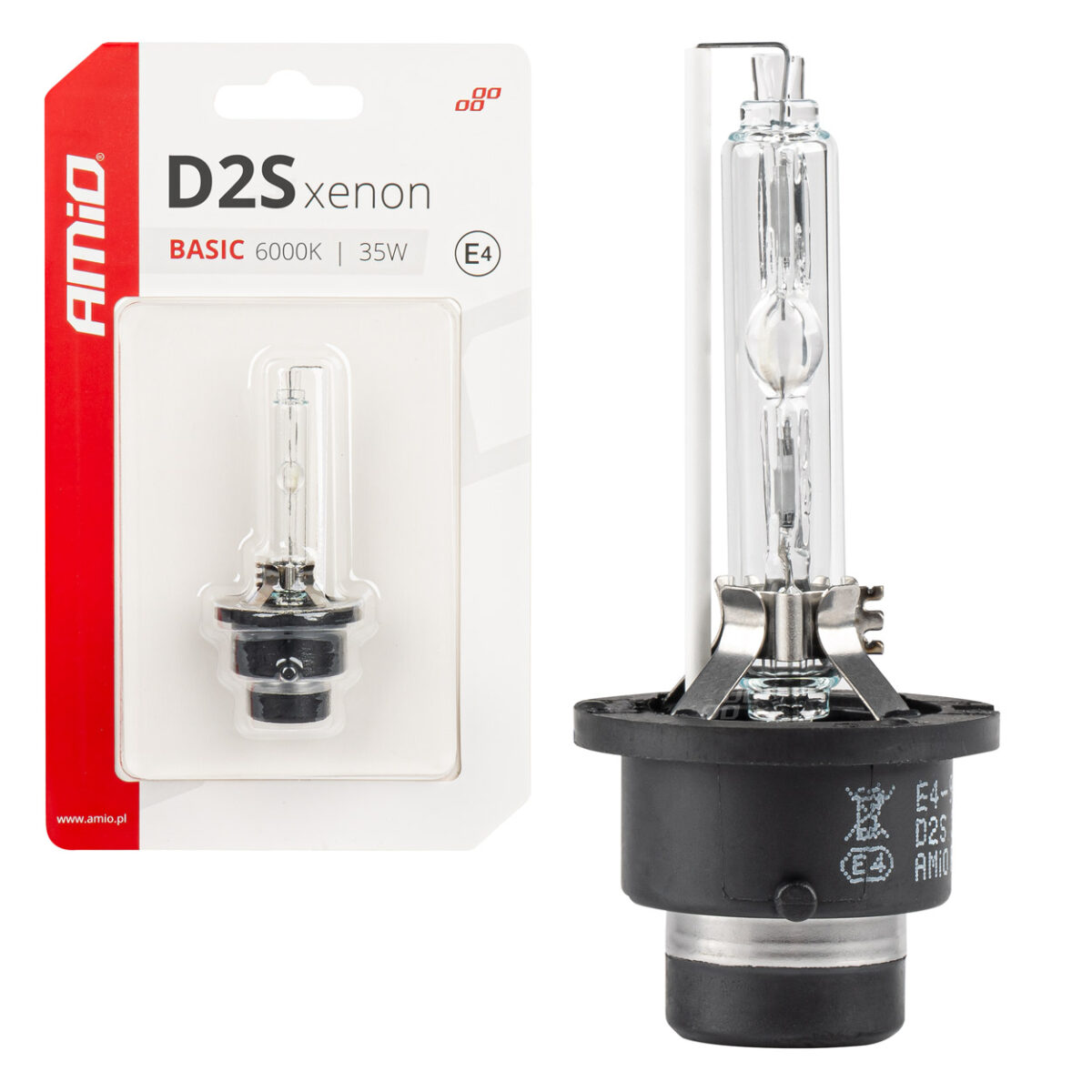 ΑΝΤΑΛΛΑΚΤΙΚΗ ΛΑΜΠΑ ΧΕΝΟΝ BASIC D2S 12V 6.000k 35W BLISTER CARD AMIO - 1 ΤΕΜ. - Image 1