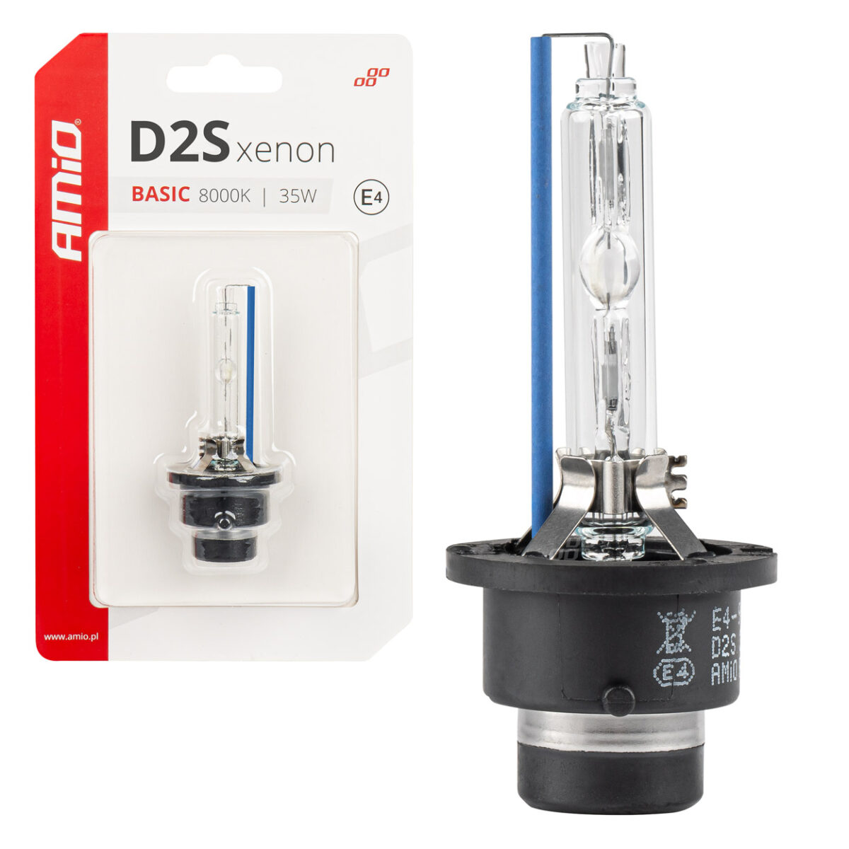 ΑΝΤΑΛΛΑΚΤΙΚΗ ΛΑΜΠΑ ΧΕΝΟΝ BASIC D2S 12V 8.000k 35W BLISTER CARD AMIO - 1 ΤΕΜ. - Image 1