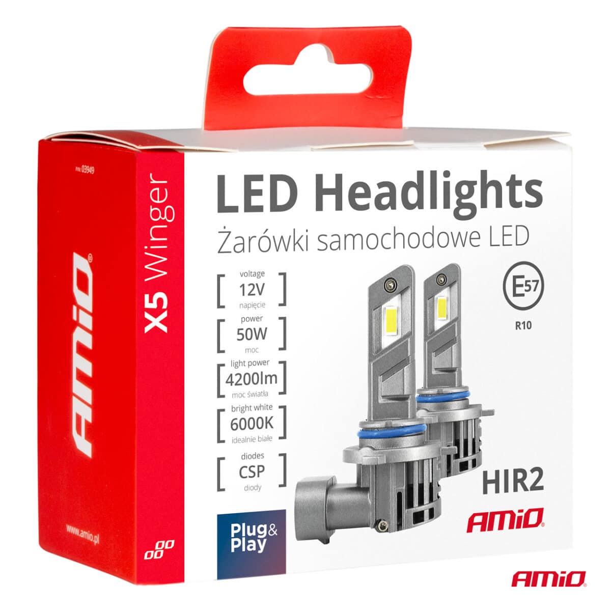 ΛΑΜΠΕΣ LED HIR2 12V 50W 6.000K 4200LM CSP CAN-BUS SERIES X5 WINGER AMIO - 2 Τεμ. - Image 6