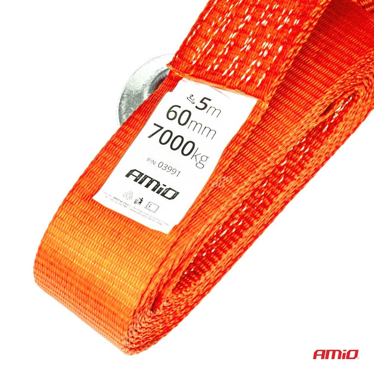 ΙΜΑΝΤΑΣ ΡΥΜΟΥΛΚΗΣΗΣ TOW ROPE 60mm 7000KG 5m ΚΟΚΚΙΝΟ AMIO - 1 τεμ. - Image 2