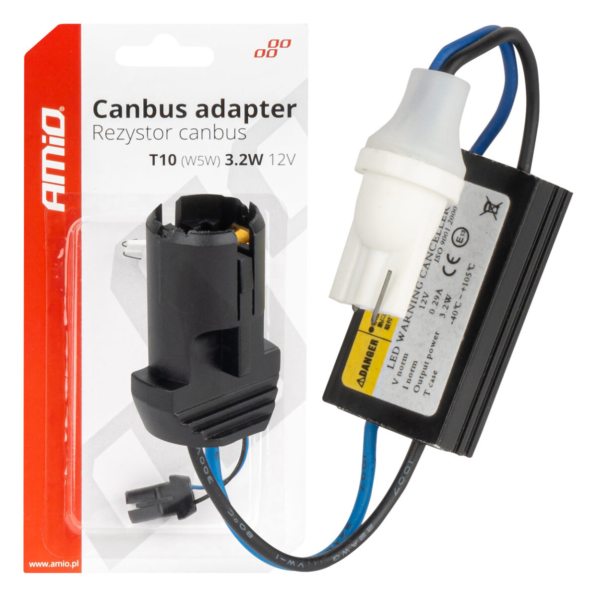 ΑΝΤΙΣΤΑΣΗ ΓΙΑ ΛΑΜΠΑΚΙΑ LED T10 W5W 12V 3.2W AMIO - 1 τεμ. - Image 1