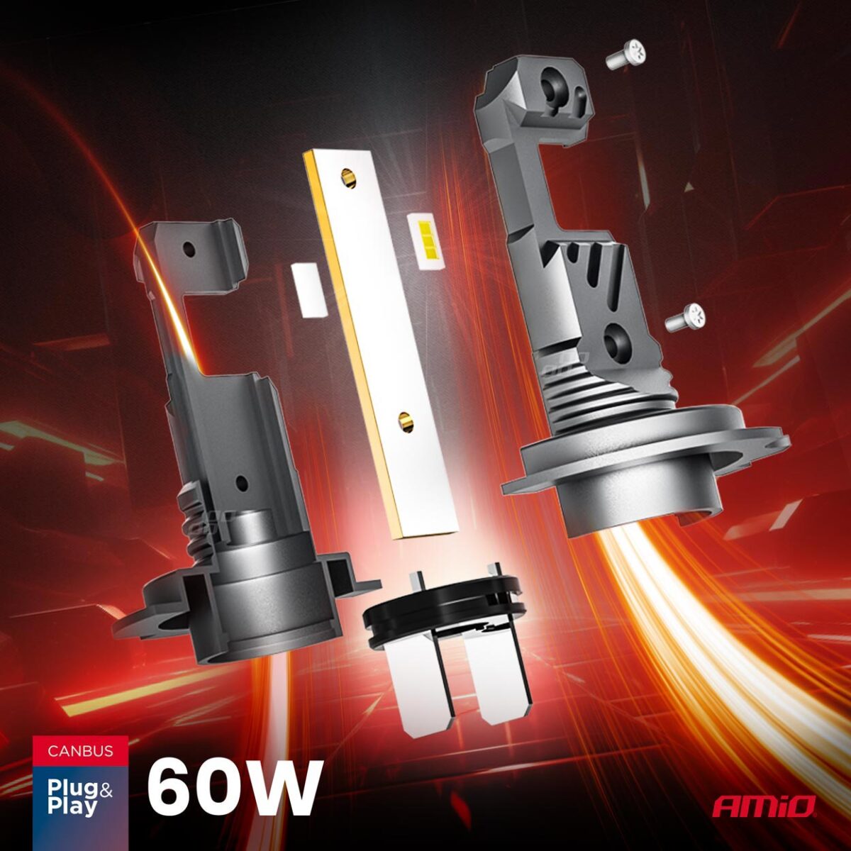 ΛΑΜΠΕΣ LED H7/Η18 12V 60W 6.000K 5.600lm +400% LED CAN-BUS HYBRID SERIES AMIO - 2 ΤΕΜ. - Image 3
