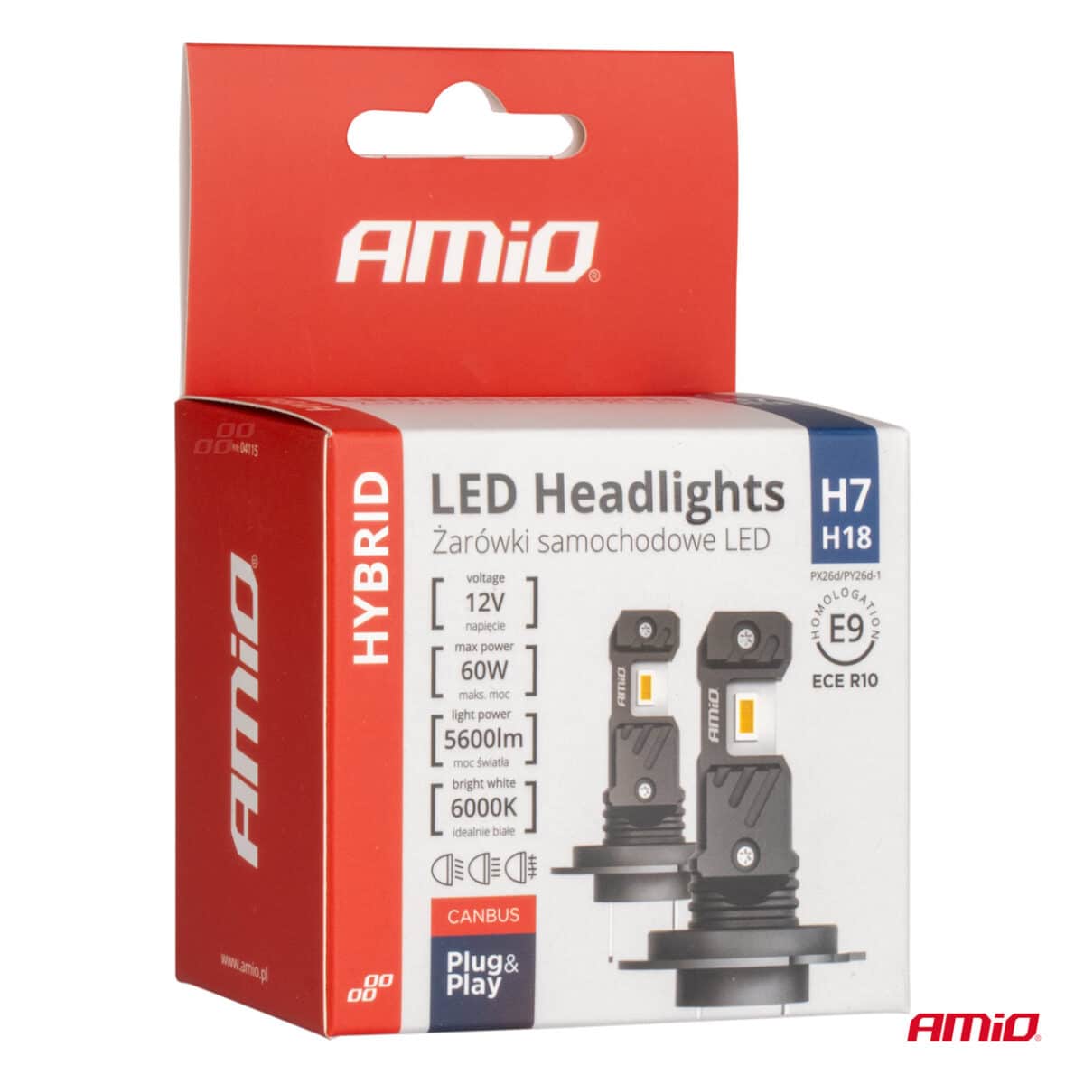 ΛΑΜΠΕΣ LED H7/Η18 12V 60W 6.000K 5.600lm +400% LED CAN-BUS HYBRID SERIES AMIO - 2 ΤΕΜ. - Image 7