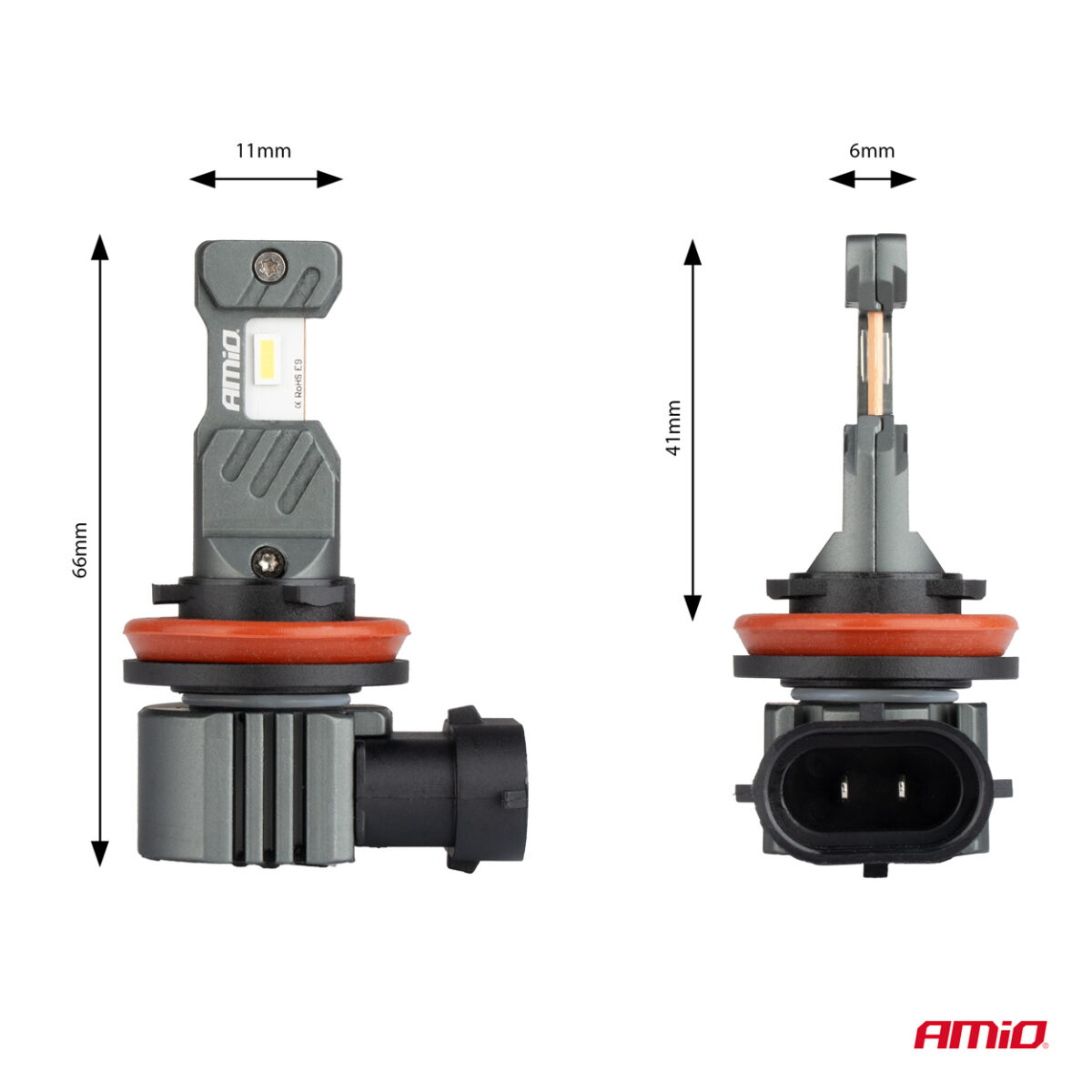 ΛΑΜΠΕΣ LED H8/Η9/Η11/Η16 12V 60W 6.000K 5.600lm +400% LED CAN-BUS HYBRID SERIES AMIO - 2 ΤΕΜ. - Image 4