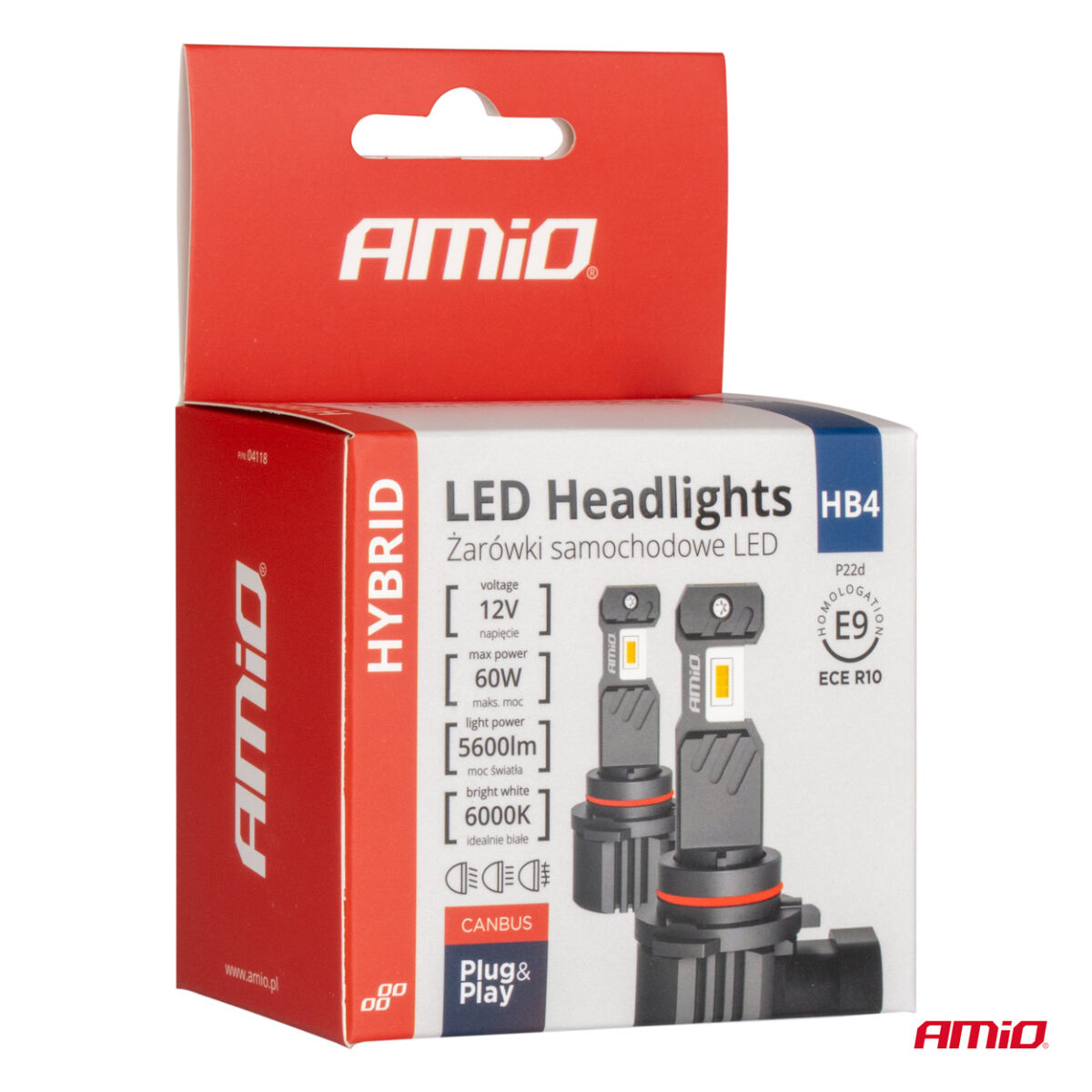 ΛΑΜΠΕΣ LED HΒ4 9006 12V 60W 6.000K 5.600lm +400% LED CAN-BUS HYBRID SERIES AMIO - 2 ΤΕΜ. - Image 5