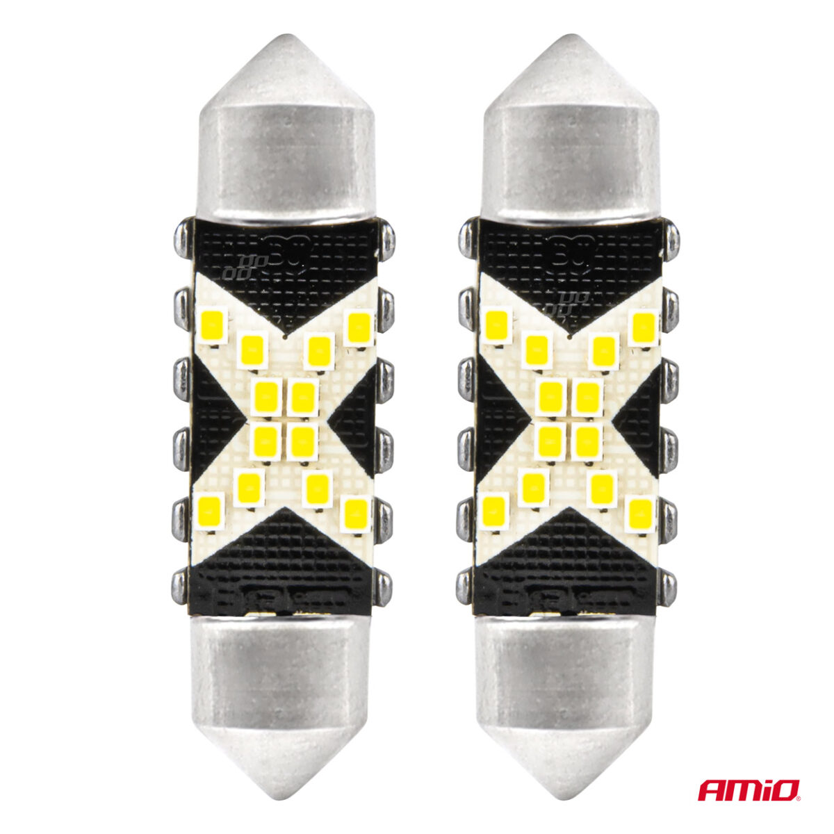 ΛΑΜΠΑΚΙΑ ΠΛΑΦΟΝΙΕΡΑΣ 39mm 12/24V C5W 5500K 12xSMD 2016 CAN-BUS FESTOON (ΛΕΥΚΟ) ΑΜΙΟ - 2 ΤΕΜ. - Image 2