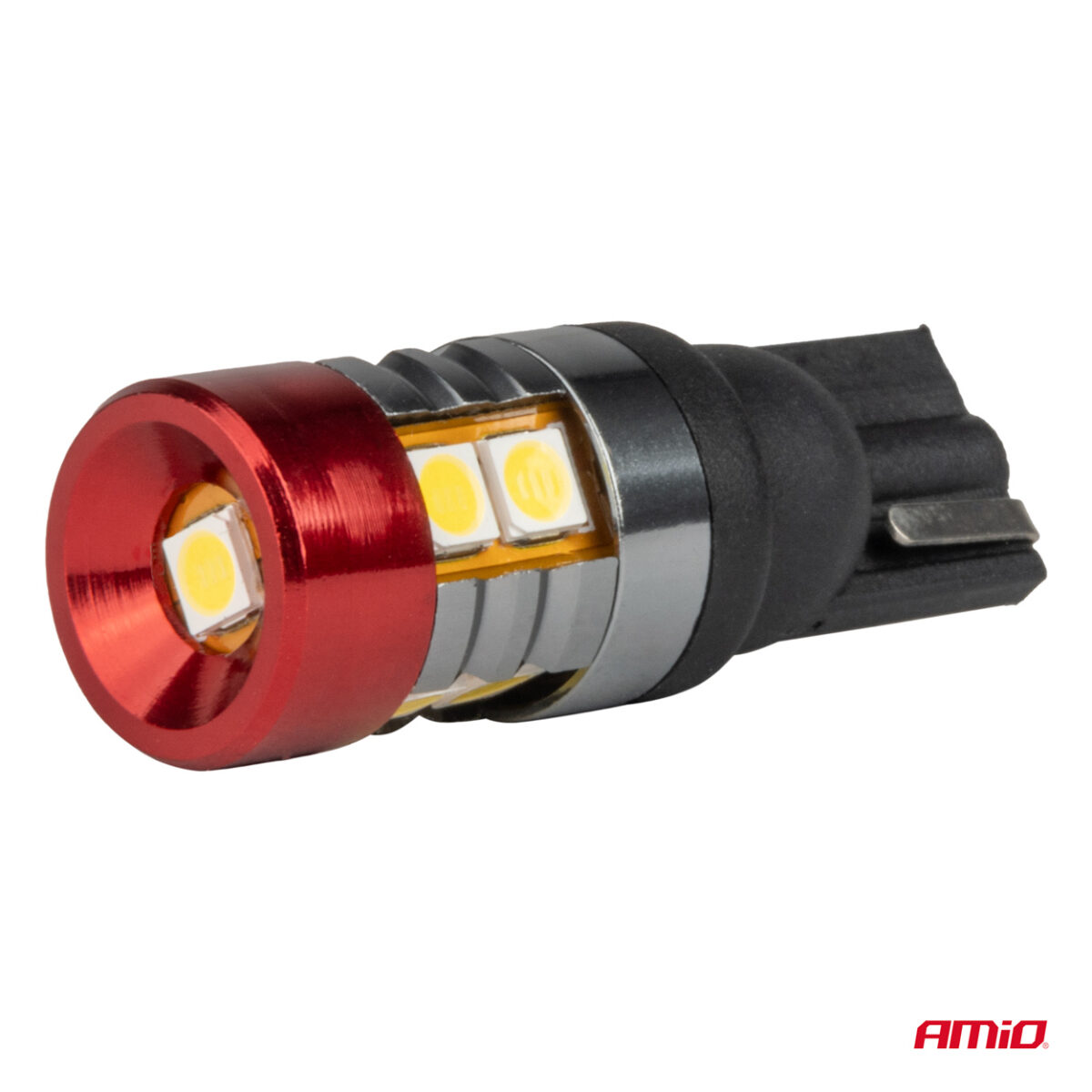 ΛΑΜΠΑΚΙΑ LED T10 W5W 12V/24V LED CAN-BUS 9xSMD 3030 ΛΕΥΚΟ ΦΩΣ 5.500K (ΣΕ ΧΡΩΜΑ ΚΟΚΚΙΝΟ-ΜΑΥΡΟ) AMIO - 2 ΤΕΜ. - Image 3