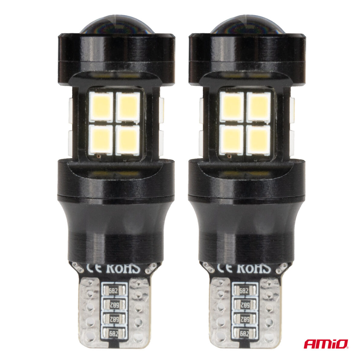 ΛΑΜΠΑΚΙΑ LED T15 W16W 12V/24V LED CAN-BUS 15xSMD 2835 ΛΕΥΚΟ ΦΩΣ 5.500K (ΣΕ ΧΡΩΜΑ ΜΑΥΡΟ) AMIO - 2 ΤΕΜ. - Image 2