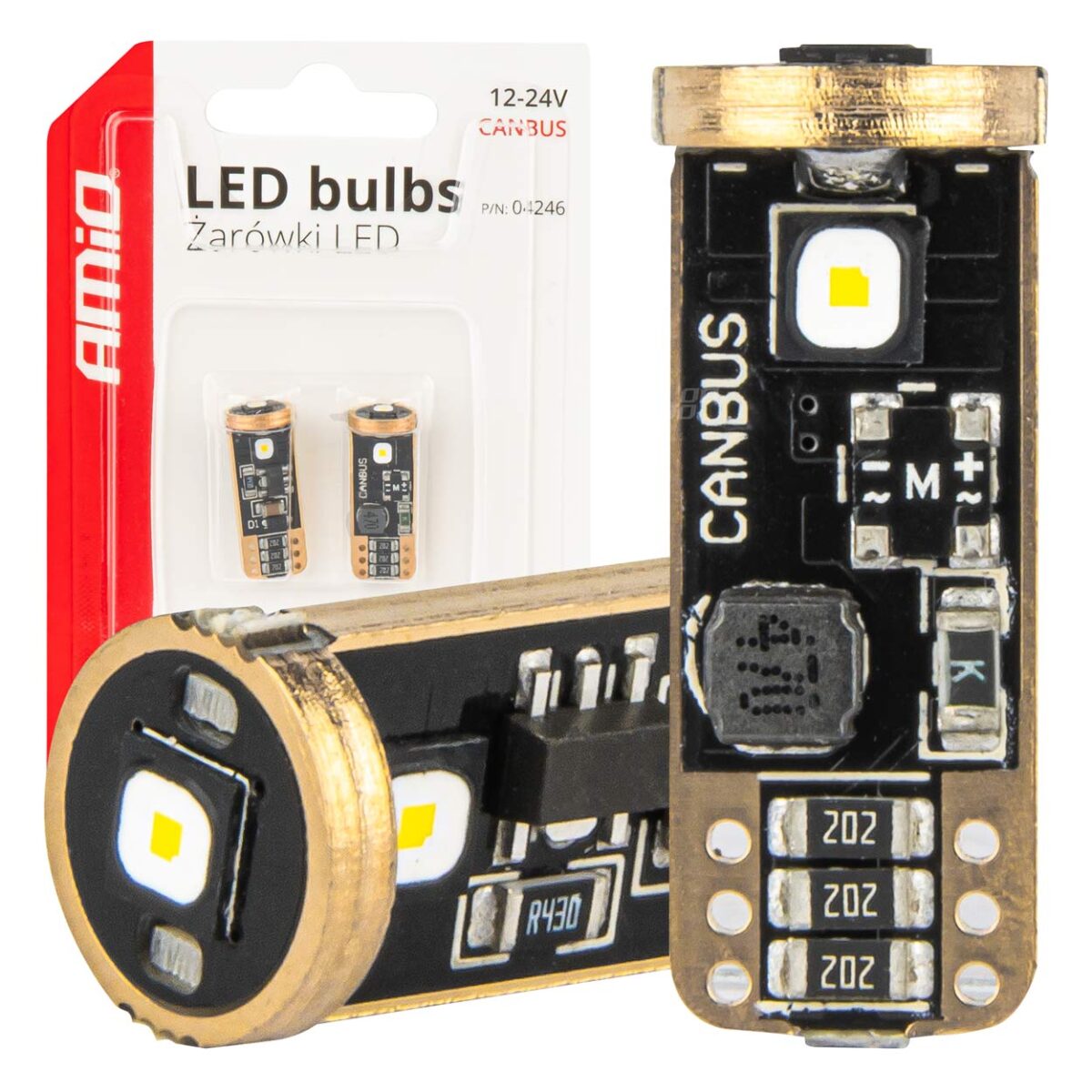 ΛΑΜΠΑΚΙΑ T10 W5W 12V/24V LED CAN-BUS 3xSMD 3838 ΛΕΥΚΟ 5500K ΑΜΙΟ - 2 ΤΕΜ. - Image 1
