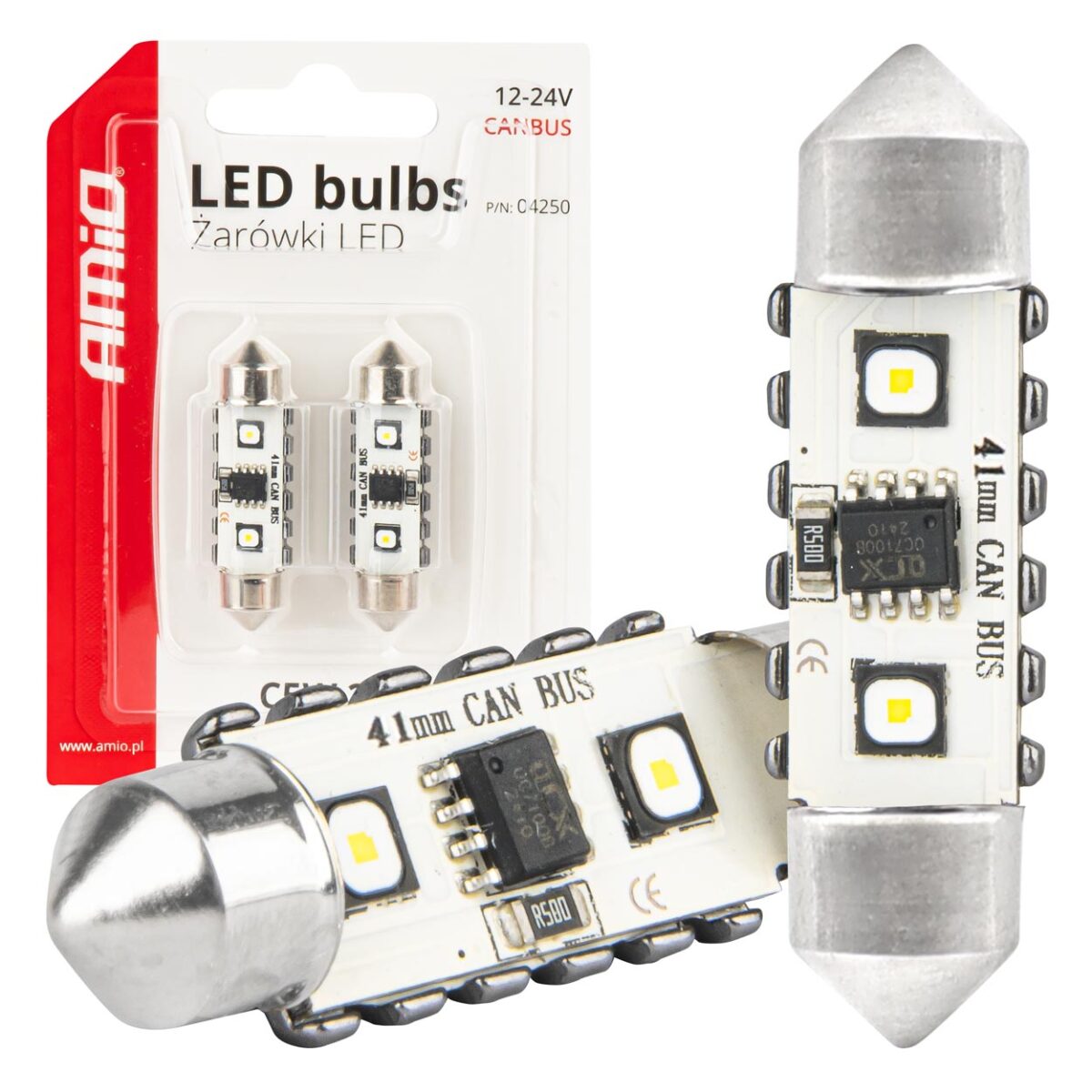 ΛΑΜΠΑΚΙΑ ΠΛΑΦΟΝΙΕΡΑΣ 41mm 12/24V C5W 5500K 12xSMD 3838 CAN-BUS FESTOON (ΛΕΥΚΟ) ΑΜΙΟ - 2 ΤΕΜ. - Image 1