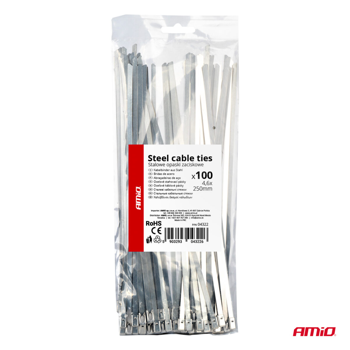 ΔΕΜΑΤΙΚΑ/ΔΕΤΙΚΑ ΚΑΛΩΔΙΩΝ TIE WRAP (ΤΑΙΡΑΠ) ΜΕΤΑΛΛΙΚΑ 4,6 x 250mm ΑΜΙΟ - 100 ΤΕΜ. - Image 4
