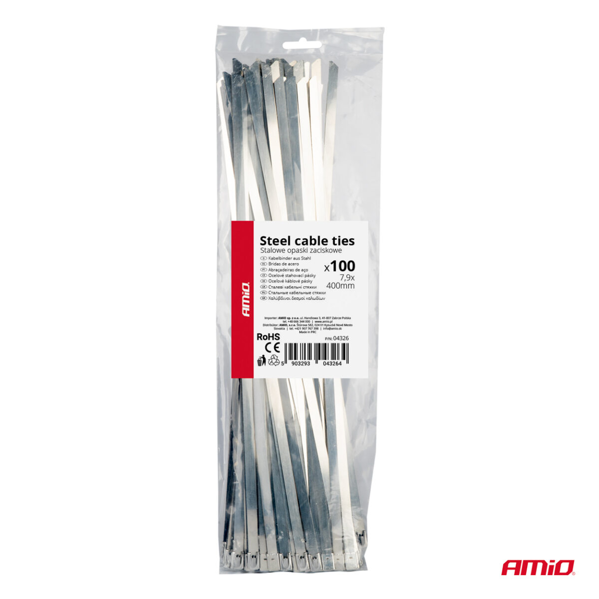 ΔΕΜΑΤΙΚΑ/ΔΕΤΙΚΑ ΚΑΛΩΔΙΩΝ TIE WRAP (ΤΑΙΡΑΠ) ΜΕΤΑΛΛΙΚΑ 7,9 x 400mm ΑΜΙΟ - 100 ΤΕΜ. - Image 4