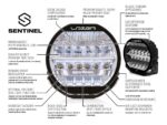Προβολέας Led Sentinel 9″ Χρωμίου (με φώτα θέσης) – ‘Στενό’ μπρακέτο 9520 Lumens Lazerlamps - Image 9