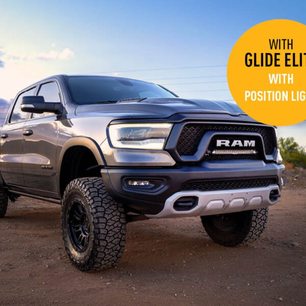 Σετ γρίλιας για RAM Rebel (2019-2024) με Glide Elite με φώτα θέσης 12800 Lumens Lazerlamps