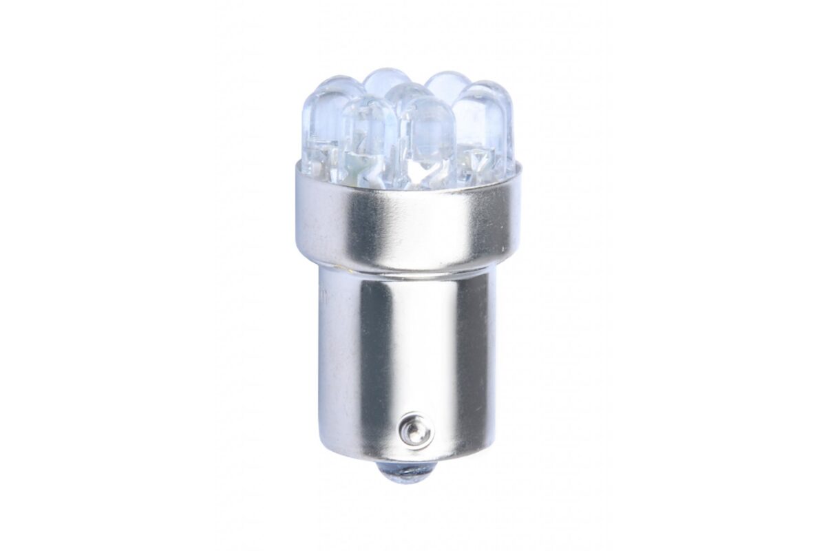 R10W 12V BA15s LED 9xFlux 5mm ΜΟΝΟΠΟΛΙΚΟ ΚΟΚΚΙΝΟ M-TECH - 1 τεμ. - Image 1