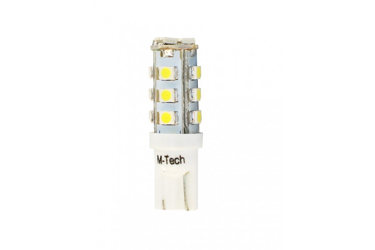 T10 W5W 12V W2,1x9,5d LED 16xSMD3528 ΛΕΥΚΟ (ΚΑΡΦΩΤΟ ΑΚΑΛΥΚΟ) BLISTER 2ΤΕΜ. M-TECH - Image 1