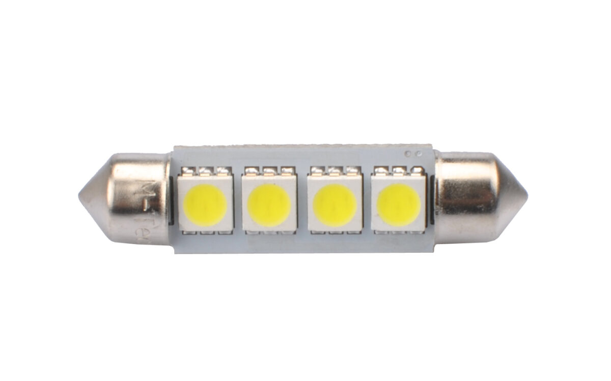 ΛΑΜΠΑΚΙΑ ΠΛΑΦΟΝΙΕΡΑΣ C5W/C10W 12V 0,96W SV8,5 41mm CAN-BUS LED 4xSMD5050 PREMIUM ΛΕΥΚΟ BLISTER 2ΤΕΜ - Image 1
