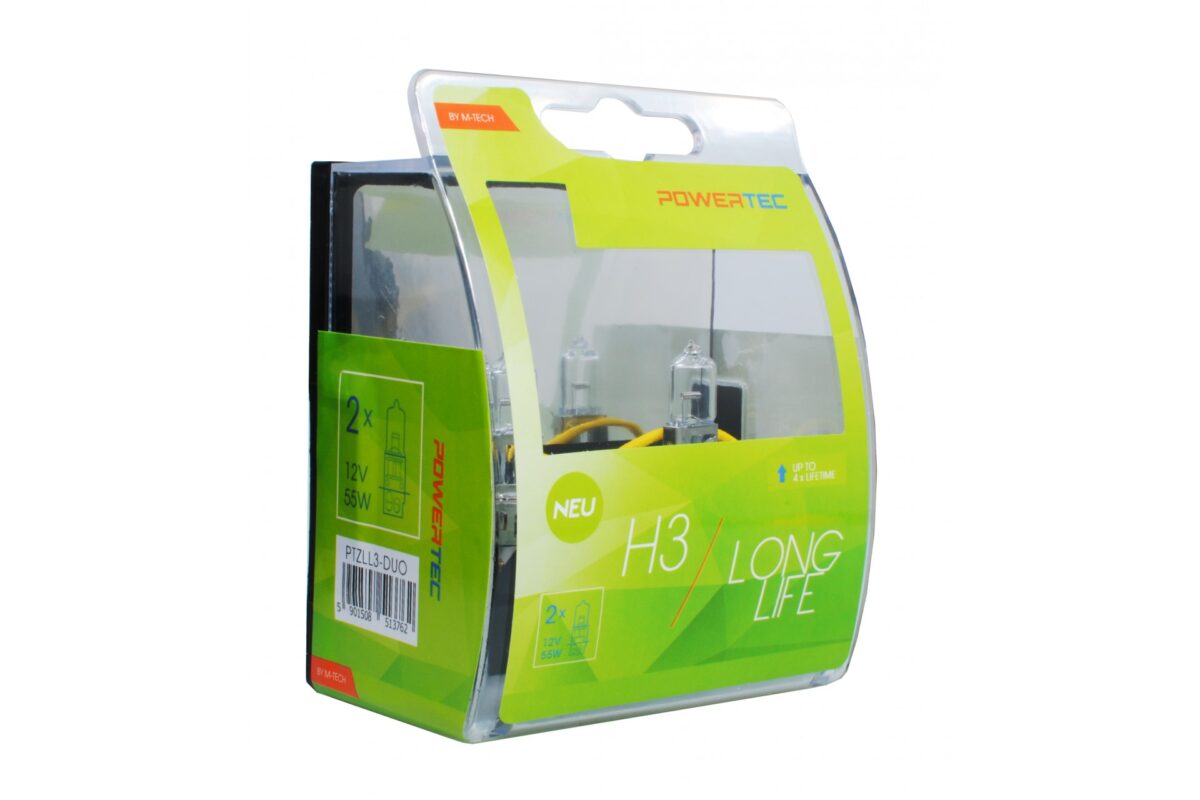H3 12V 55W PK22s POWERTEC LONG LIFE ΑΛΟΓΟΝΟΥ 2ΤΕΜ. - Image 1