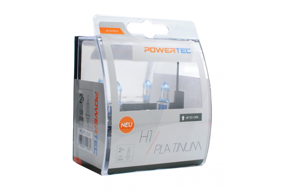 H1 12V 55W 3.250K +130% P14.5 POWERTECK PLATINUM 2ΤΕΜ. M-TECH - Image 1
