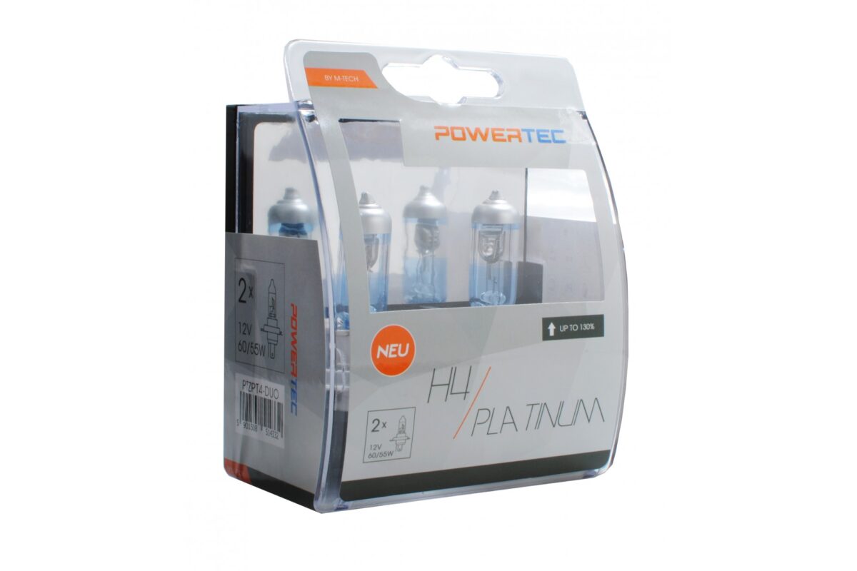 H4 12V 60/55W 3.250K +130% P43t POWERTECK PLATINUM 2ΤΕΜ. M-TECH - Image 1
