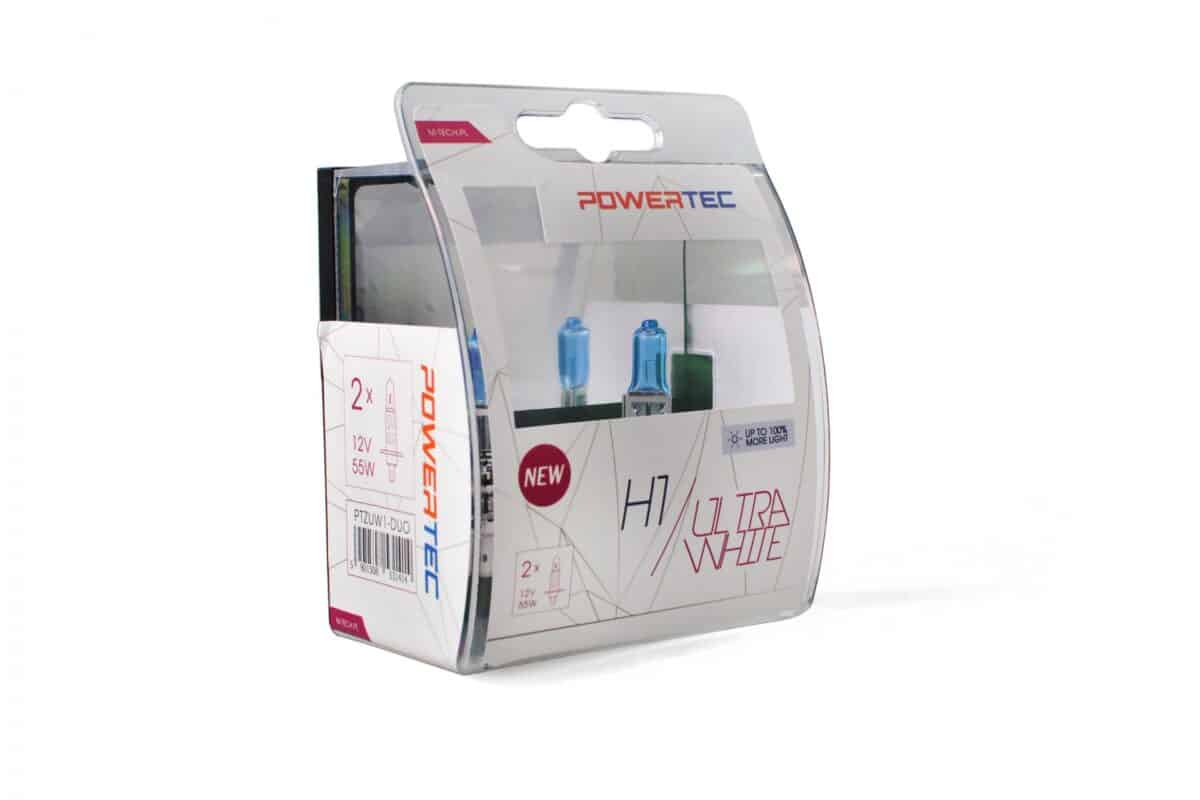 H1 12V 55W P14,5s POWERTEC ULTRA WHITE 2ΤΕΜ. M-TECH - Image 1
