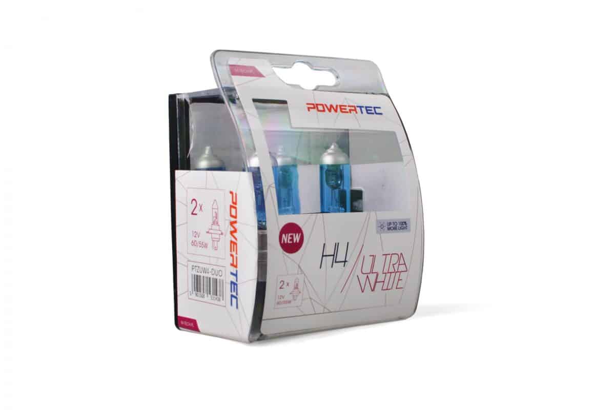 H4 12V 60/55W P43t-38 POWERTEC ULTRA WHITE 2ΤΕΜ. M-TECH - Image 1