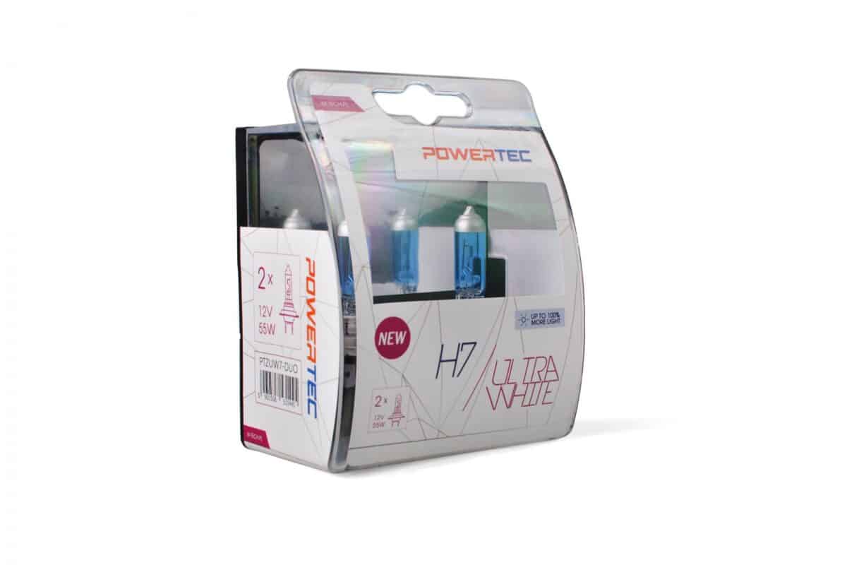 H7 12V 55W PX26d POWERTEC ULTRA WHITE 2ΤΕΜ. M-TECH - Image 1