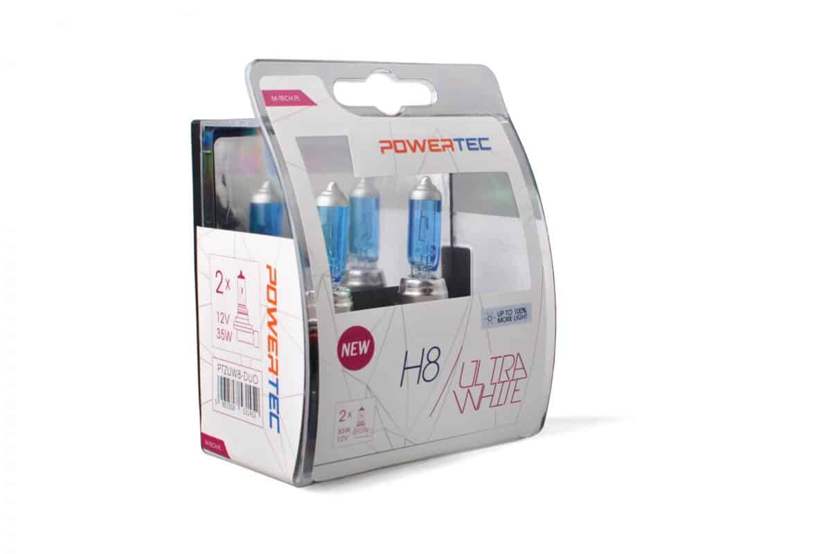 H8 12V 35W PGJ19-1 POWERTEC ULTRA WHITE 2ΤΕΜ. M-TECH - Image 1