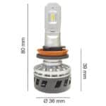 H11 9-36V 5.000K 5000lm 25W MATRIX LED KIT (ΜΕ ΨΥΚΤΡΑ ΑΝΕΜΙΣΤΗΡΑΚΙ) 2ΤΕΜ. - Image 2