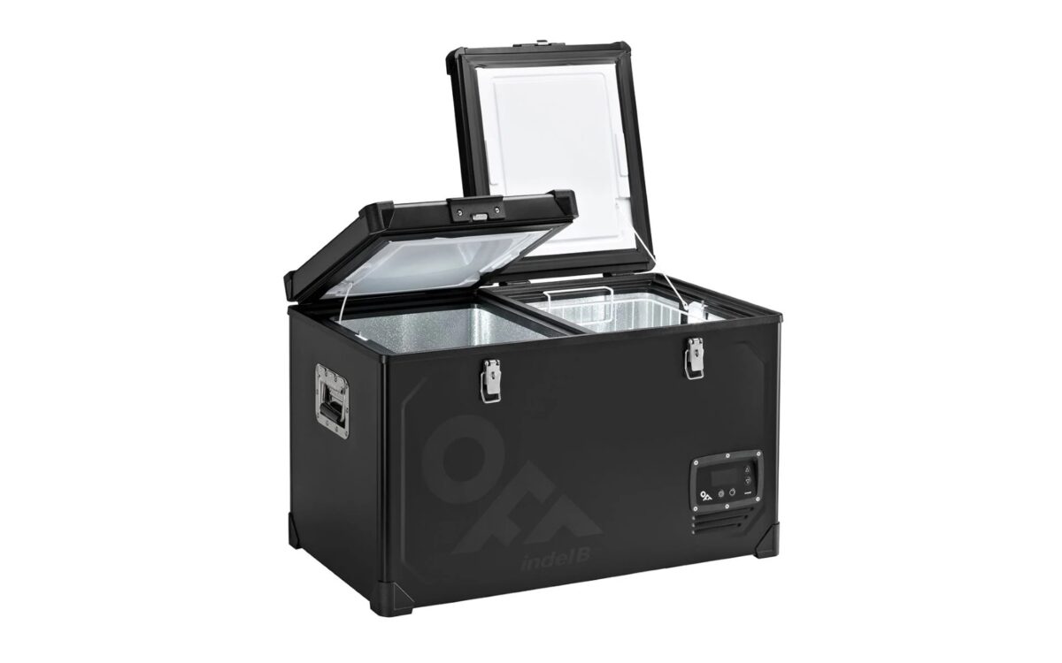 ΨΥΓΕΙΟ TB65DD STEEL BLACK ΜΕΤΑΛΛΙΚΟ ΜΕ 2 ΘΑΛΑΜΟΥΣ 60L (36L+24L) 12/24V 85W 499x810x492mm  INDEL B - 1 TEM. - Image 2